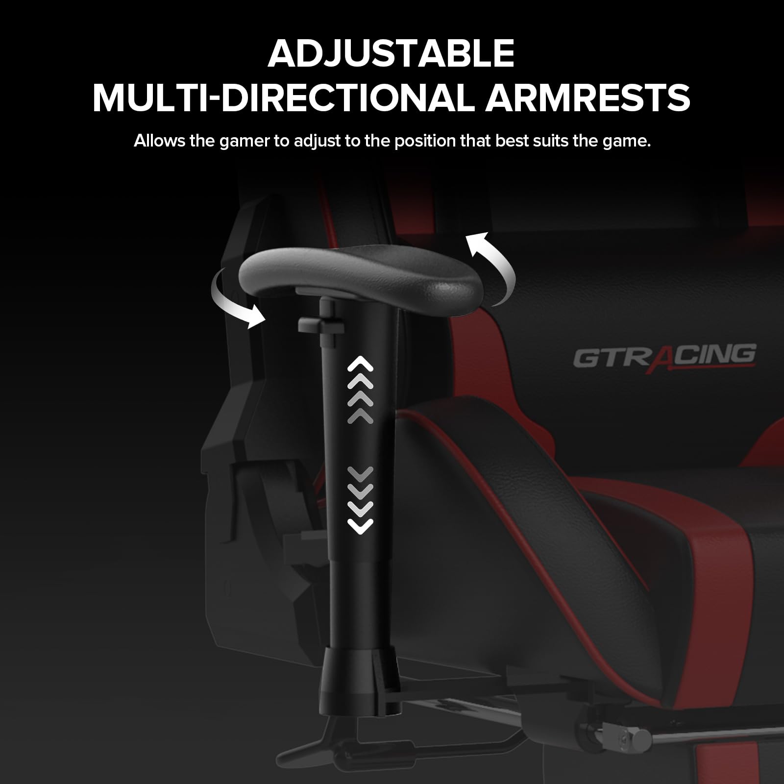 GTRACING Ergonomic Gaming Chair with Bluetooth Speakers, Footrest & Lumbar Support - Heavy Duty Video Game & Office Desk Chair for PC, Console & Streaming Setup