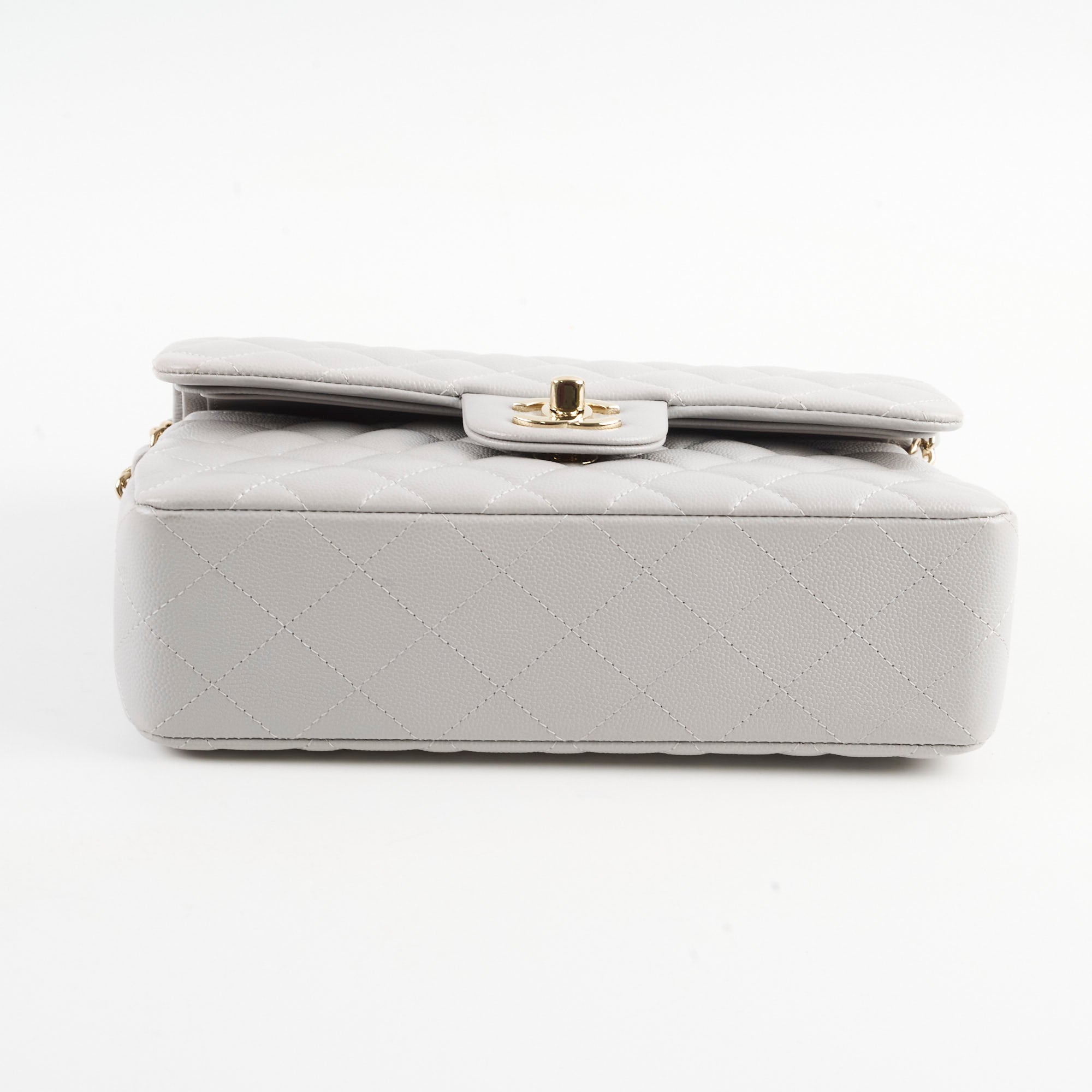 Chanel Small Caviar Double Classic Flap Bag in Dove Grey with Microchip - Luxury Designer Handbag for Women, Perfect for Evening Events & Special Occasions