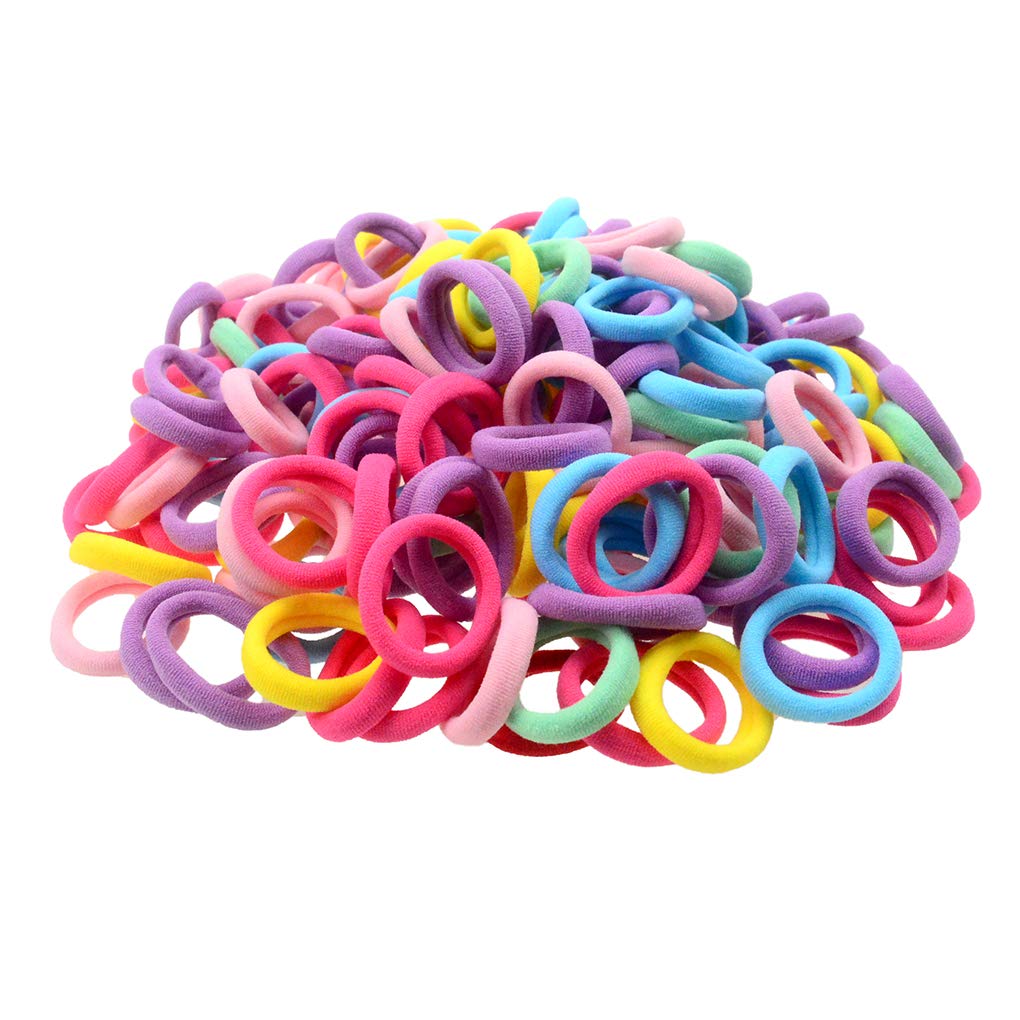 200 Packs Colorful Seamless Hair Ties for Girls - Soft Ponytail Holders & Hair Elastics for School, Sports & Everyday Use