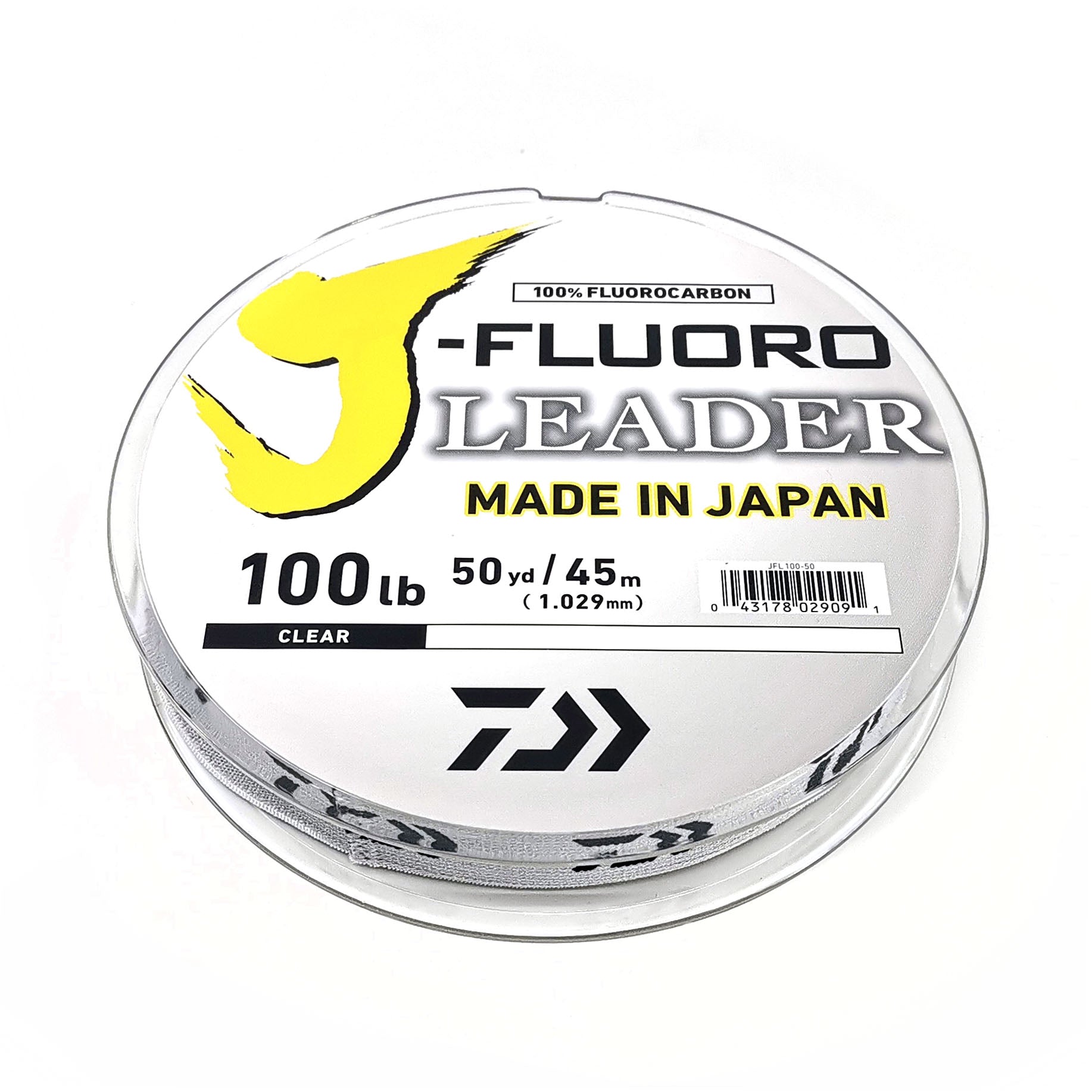Daiwa J Fluoro Fluorocarbon Fishing Leader Line - Premium Invisible Saltwater & Freshwater Leader for Bass, Trout, Walleye - Ideal for Clear Water, Finesse Fishing & Light Bite Conditions
