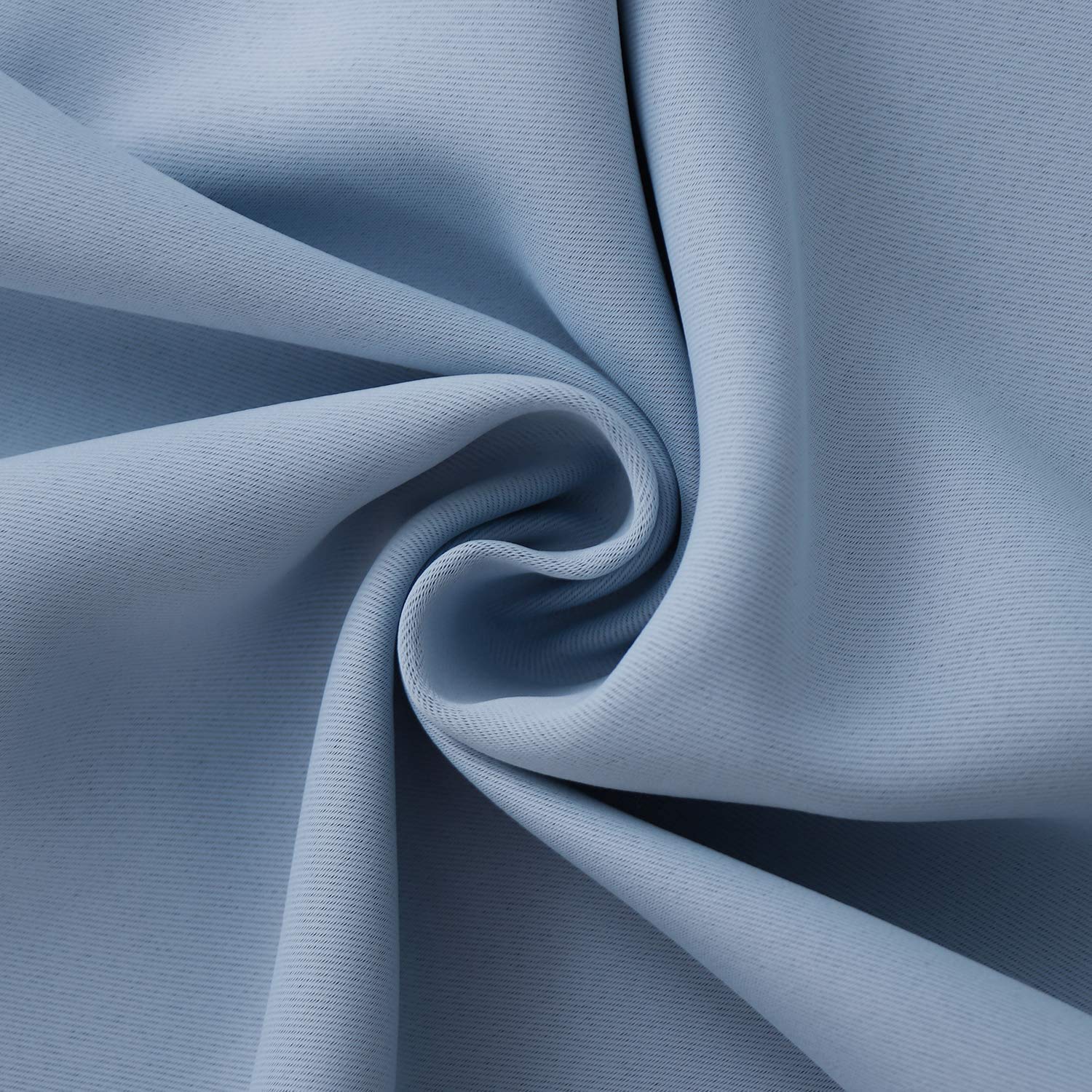 BDDY Blackout Thermal Insulated Curtains with Top Rings - Super Soft Room Darkening Window Treatments for Living Rooms & Doors - Light Blue 47