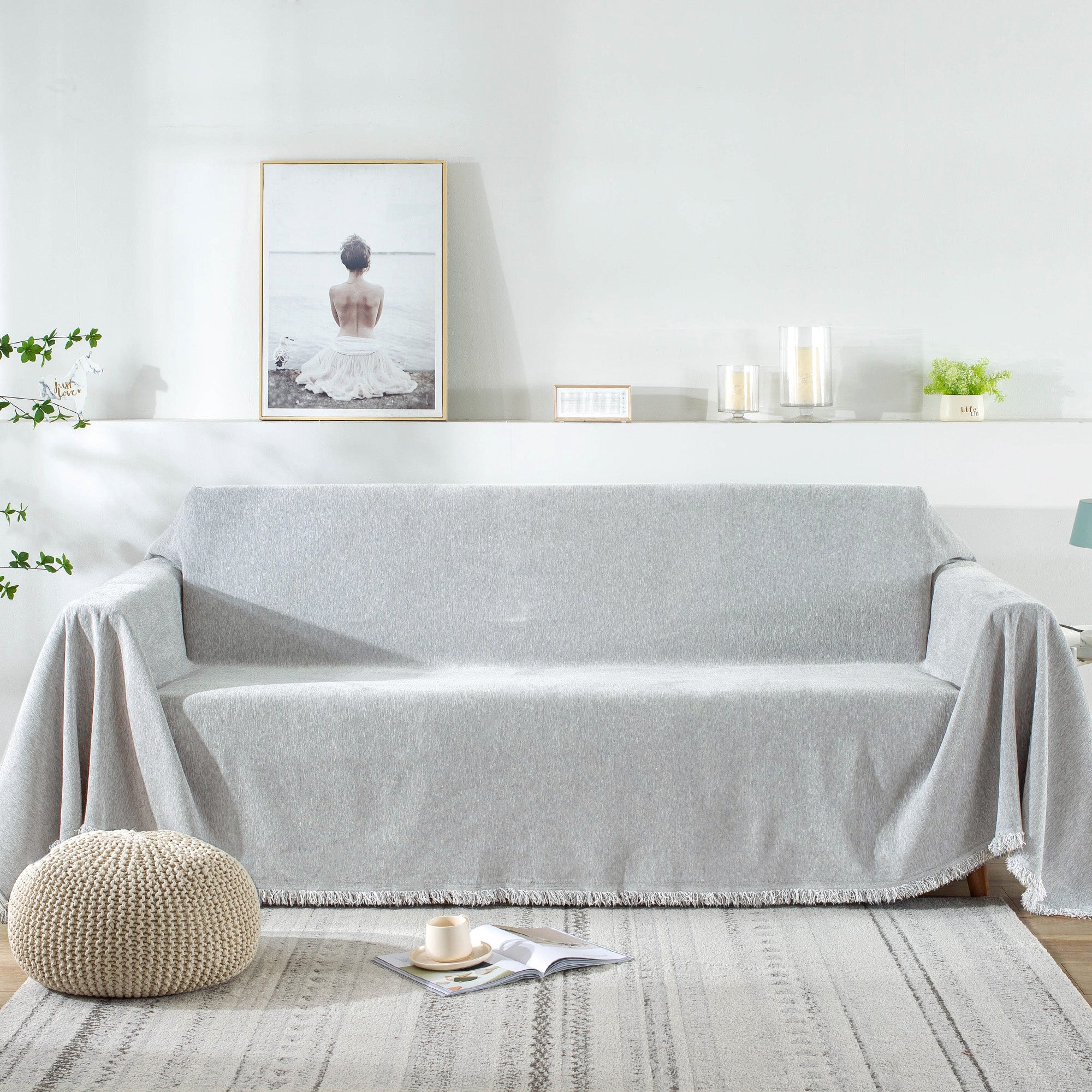 Pure Embrace Sofa Cover - Soft Stretchable Furniture Protector for Couches & Loveseats - Final Sale - Perfect for Living Room, Family Room & Pet-Friendly Homes