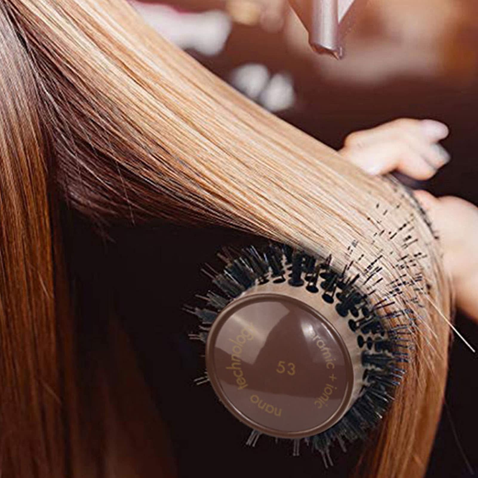 EXCLUZO Thermal Hair Brush with Aluminum Tube & Nylon Teeth - Round Roller Comb for Curly & Straight Hair - Perfect for Salon Styling & Home Use