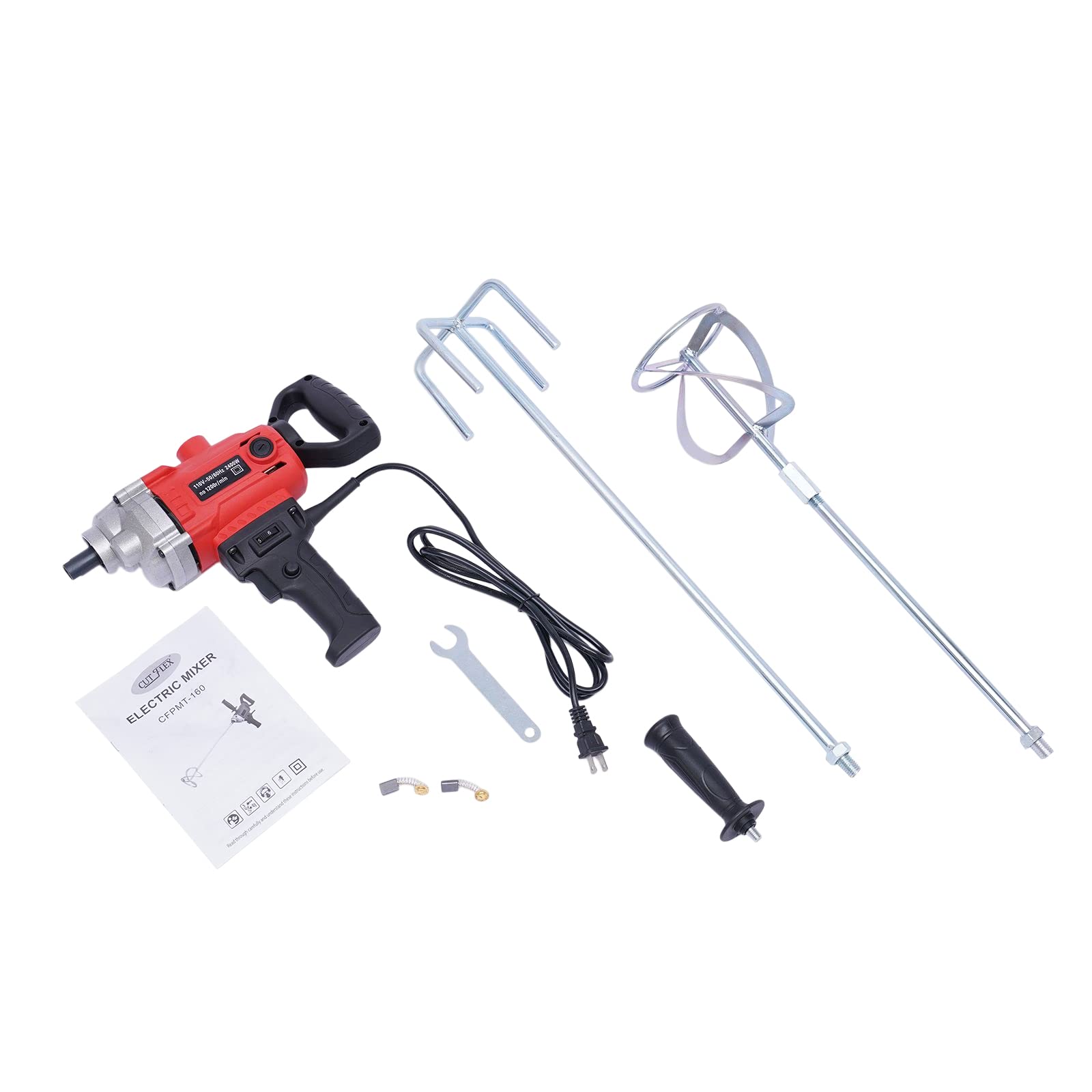 2400W Heavy Duty Electric Concrete Mixer - 6 Speed Adjustable Handheld Cement Mixer for Mortar, Plaster & Construction - Perfect for DIY Projects, Home Renovation & Professional Use