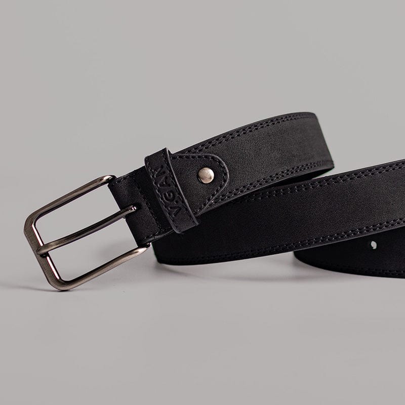 Premium Vegan Leather Belt for Men - Black | Formal & Casual Wear | Durable & Stylish Accessory for Office, Business, and Everyday Use
