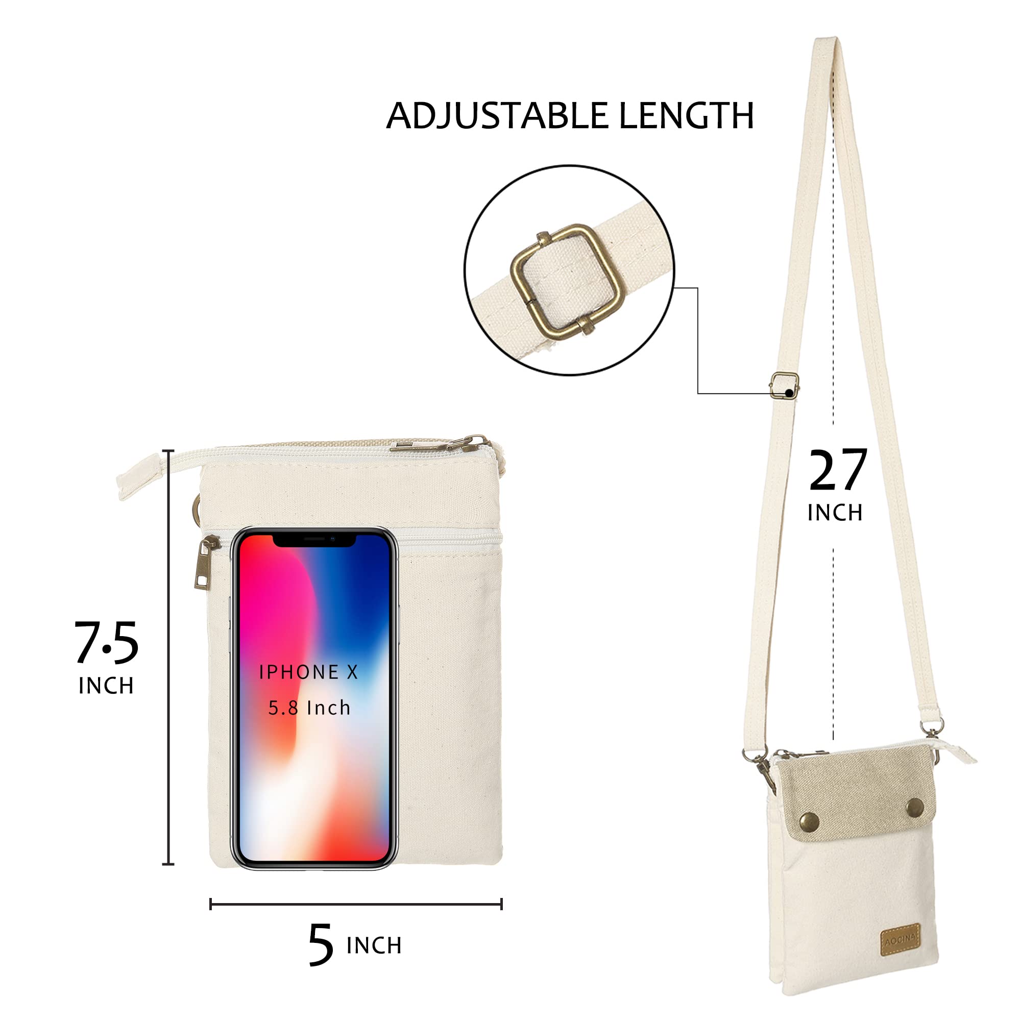 AOCINA Small Crossbody Purse for Women - Cute Travel Phone Bag with Adjustable Strap, Kawaii Crossbody Purse for Everyday Use, Perfect Gift for Mom and Daughter (Ideal for Shopping, Travel & Daily Essentials)
