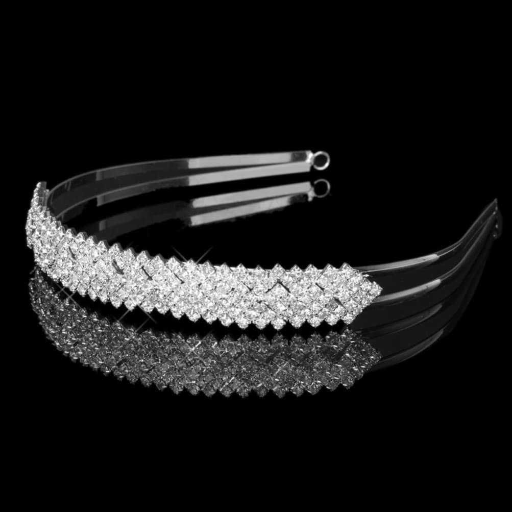 Sparkling Rhinestone Hair Barrettes & Headbands for Women - Elegant Bridal Hair Accessories, Crystal Tiara, Bedazzled Hairband for Weddings, Parties & Special Occasions