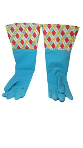 Brighten Up Reusable Latex Cleaning Gloves (Pack of 4) - Durable Household Gloves for Dishwashing, Bathroom Cleaning & Kitchen Chores - Perfect for Home, Office & Outdoor Use