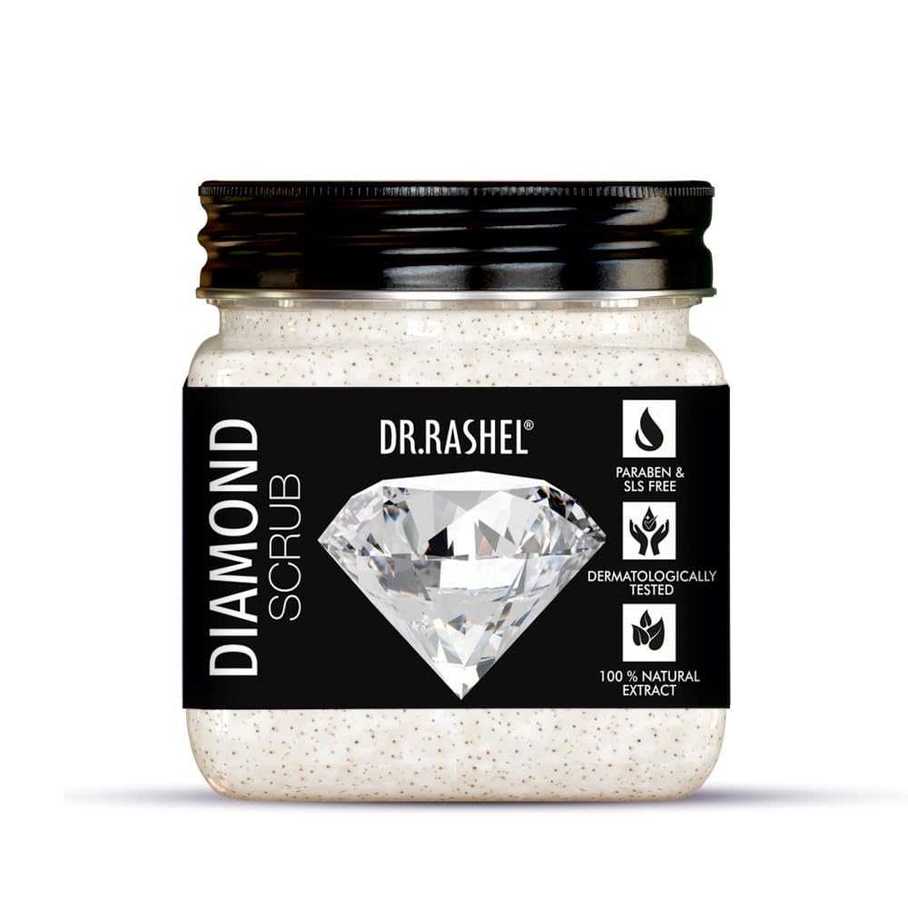 DR.RASHEL Diamond Face & Body Scrub for Men & Women - 12.8oz Anti-Aging & Detoxifying Exfoliator - Deep Cleansing for Dead Skin Removal - Perfect for Spa Day & Skincare Routine