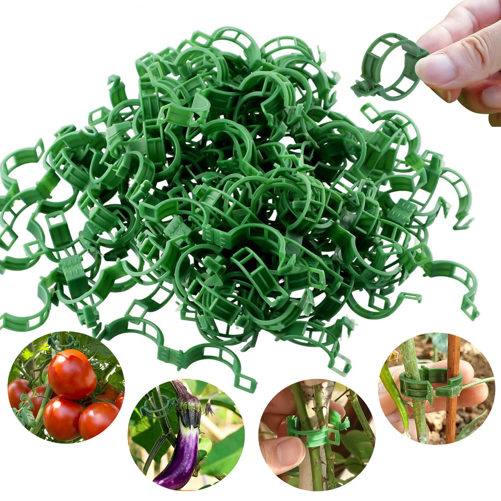 Upgraded Plastic Tomato Clips for Climbing Plants - Secure Plant Support Clips for Tomato Vines, Cucumbers & Garden Trellis | Durable Gardening Supplies for Indoor & Outdoor Use