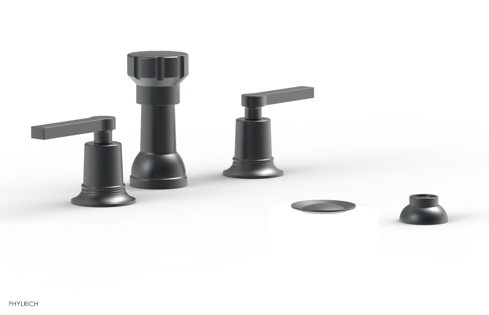 HEX MODERN 4-Hole Bidet Faucet Set with Lever Handles - Matte Black Finish - Model 501-61 - Perfect for Bathroom Renovation & Modern Toilet Upgrades