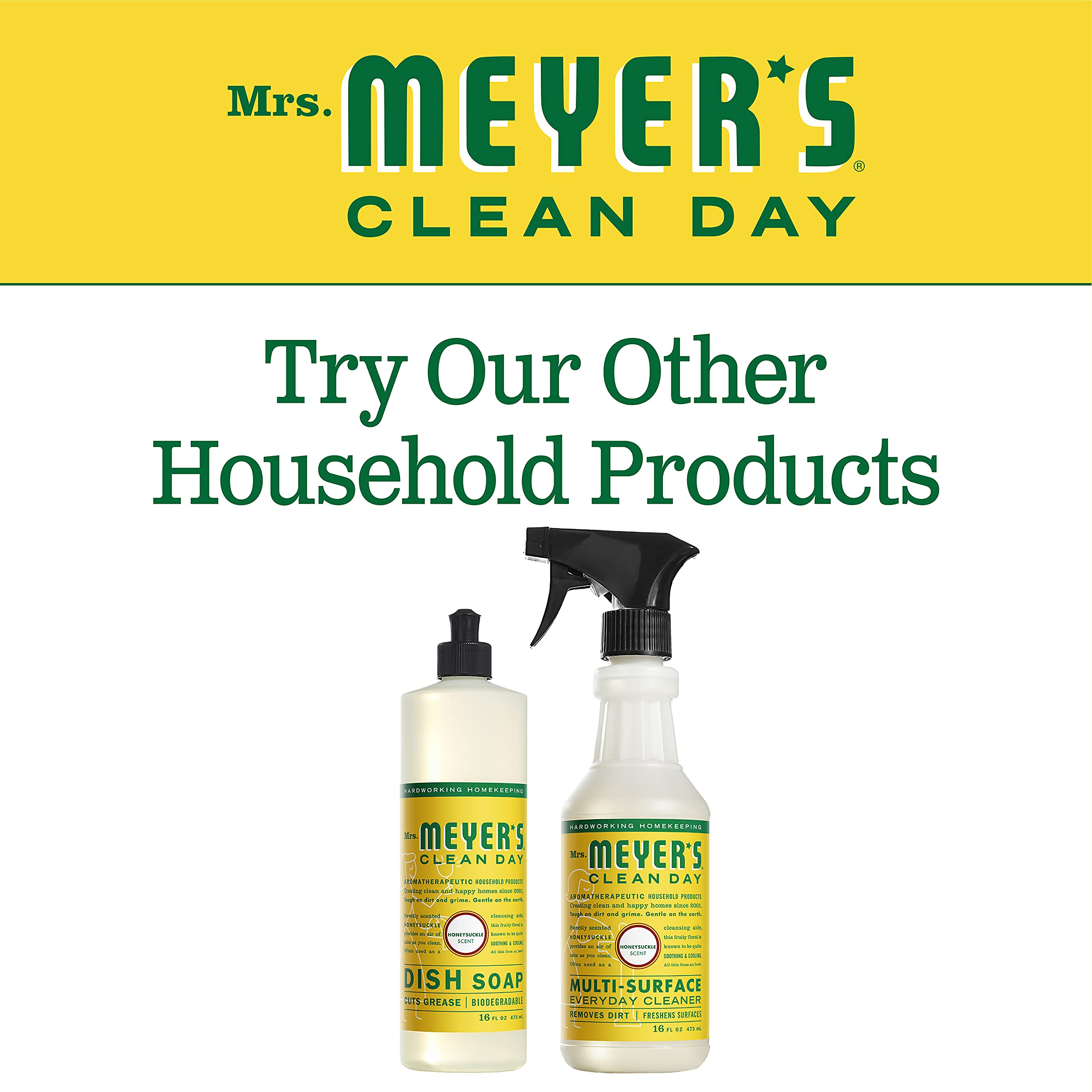 Mrs. Meyer's Clean Day Liquid Hand Soap, Honeysuckle Scent, 16 fl oz (473 ml) – Refreshing & Moisturizing for Kitchen, Bathroom & Office Use