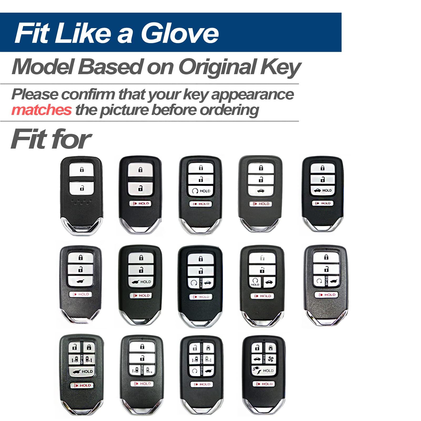 Premium TPU Key Fob Cover for Honda Civic CR-V Accord Odyssey Pilot (2010-2023) - Durable Protective Case Shell with Keyless Entry - Perfect for Daily Use, Car Protection & Gift Giving - Blue