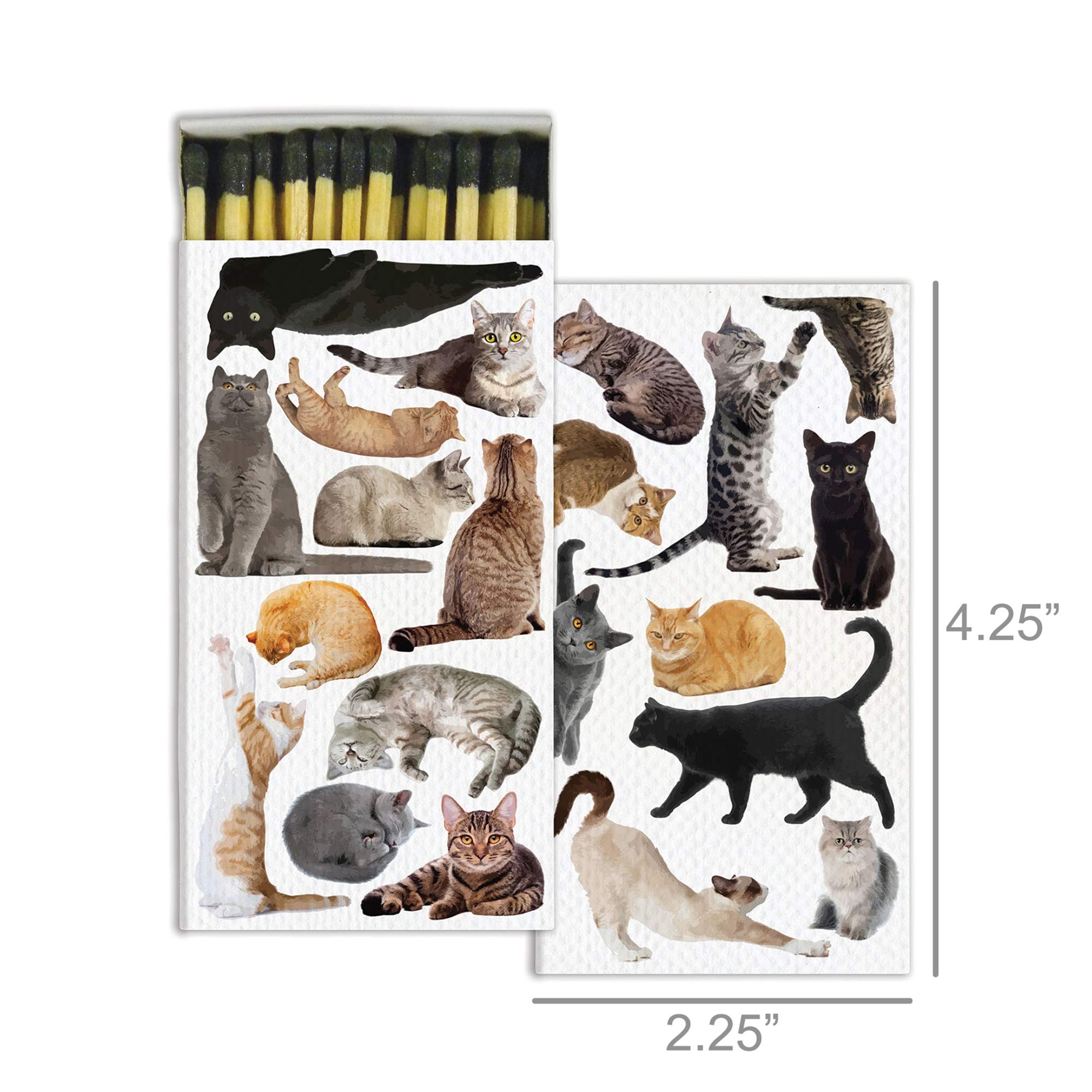 Decorative Cat & Dog Match Boxes - Set of 2 for Candles, Grills, Fireplaces