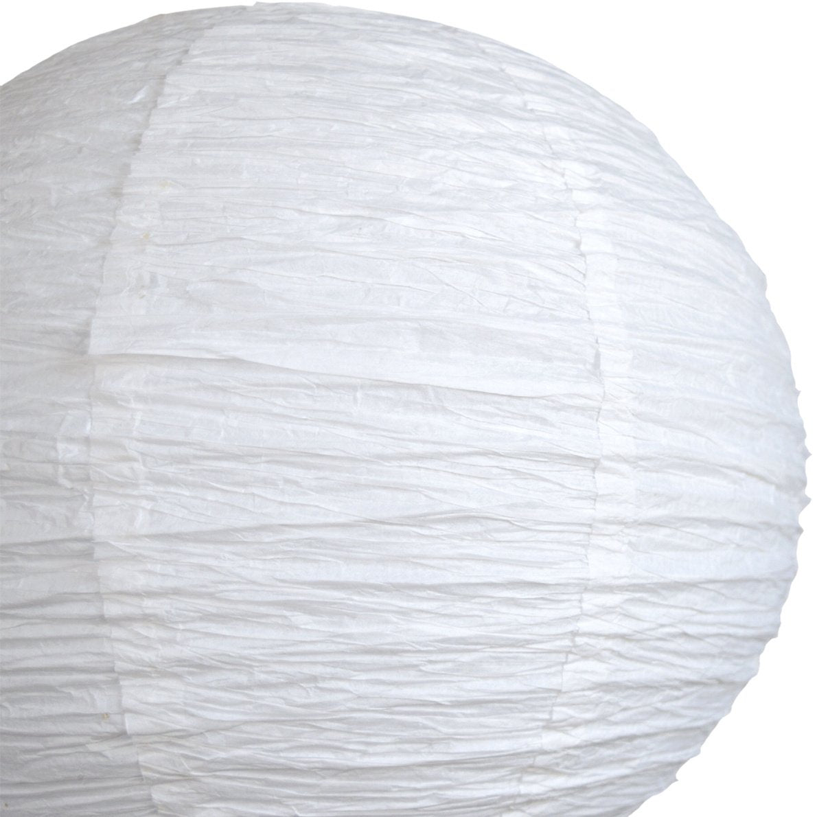 14 Inch White Round Crepe Paper Lantern with Parallel Ribbing - Chinese Hanging Wedding & Party Decoration for Indoor/Outdoor Events, Home Decor, and Festive Celebrations