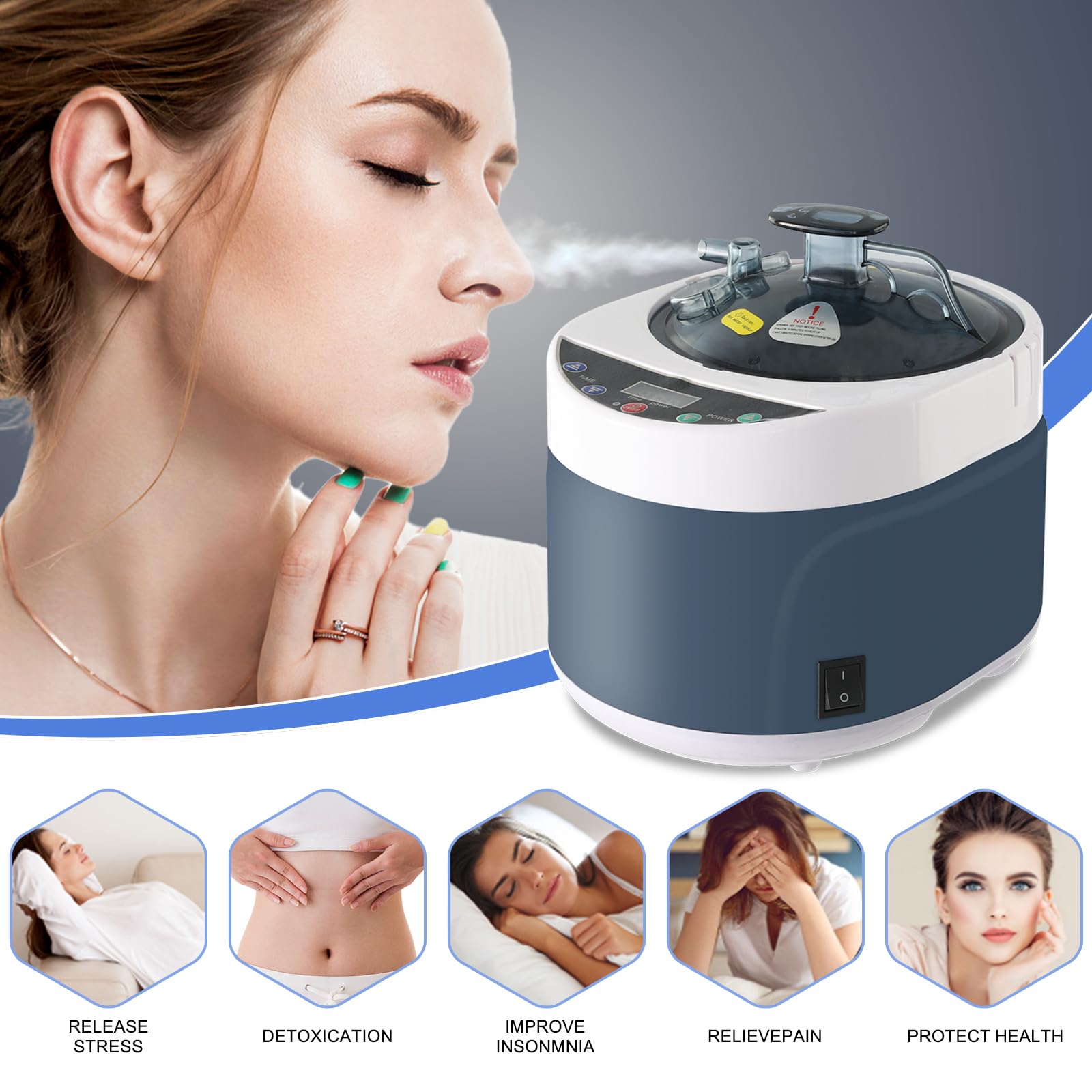 4L Sauna Steamer for Home Spa - 1500W Portable Steam Generator with Stainless Steel Pot, Touch Button, Timer Display & Remote Control - Perfect for Relaxation, Detox & Facial Treatments