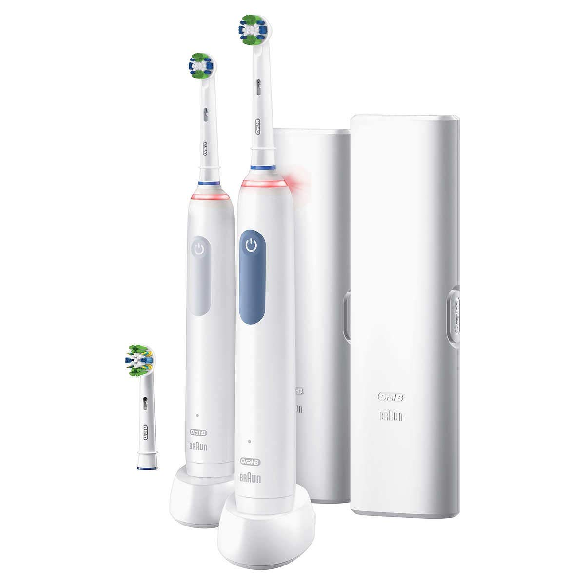 Oral-B Smart Clean 360 Rechargeable Electric Toothbrush with Bluetooth Connectivity - 2 Pack Set for Family Sharing - Perfect for Home & Travel Dental Care