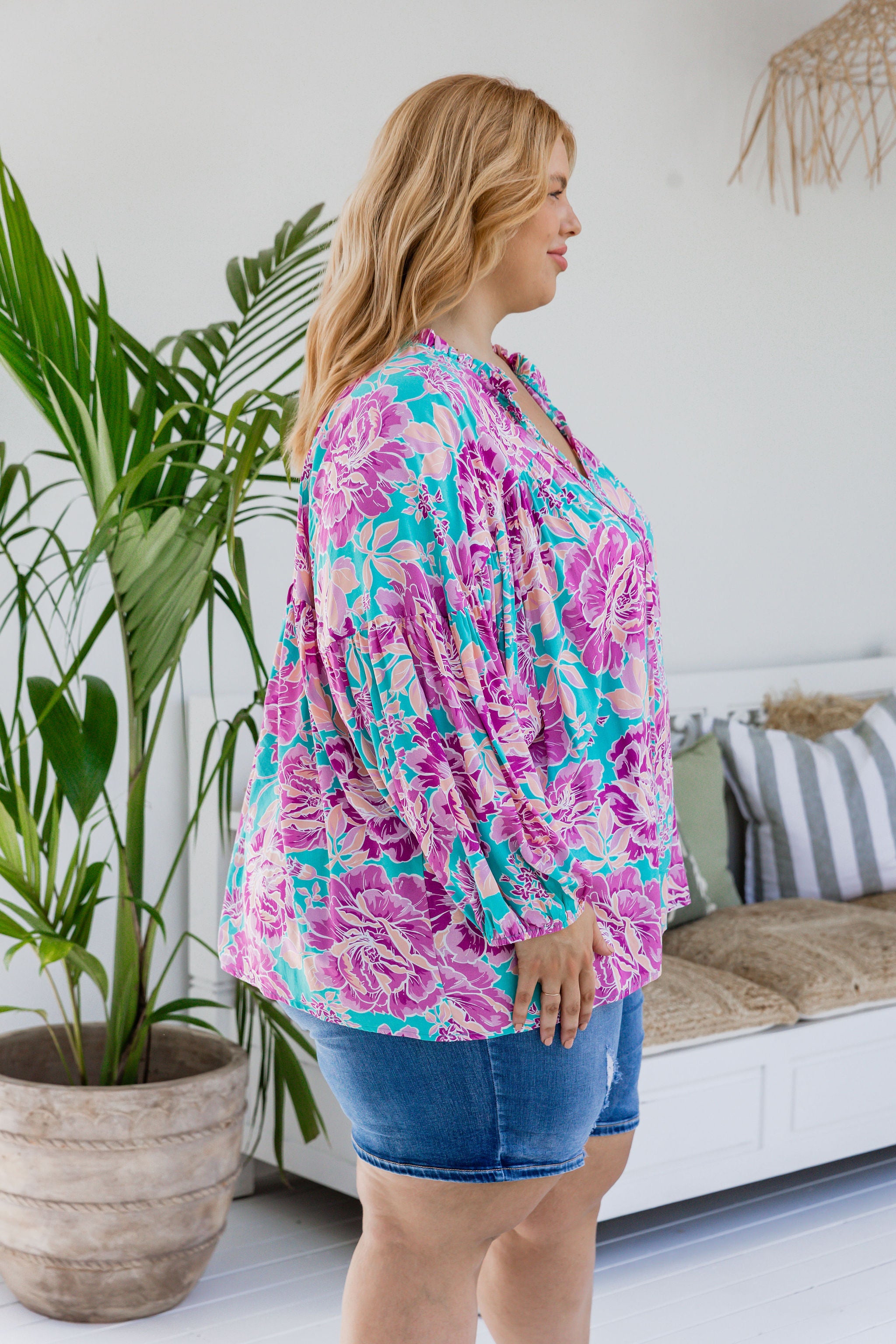 Amira Blouse in Destiny Print - Stylish Floral Women's Top for Casual Wear & Office Outfits