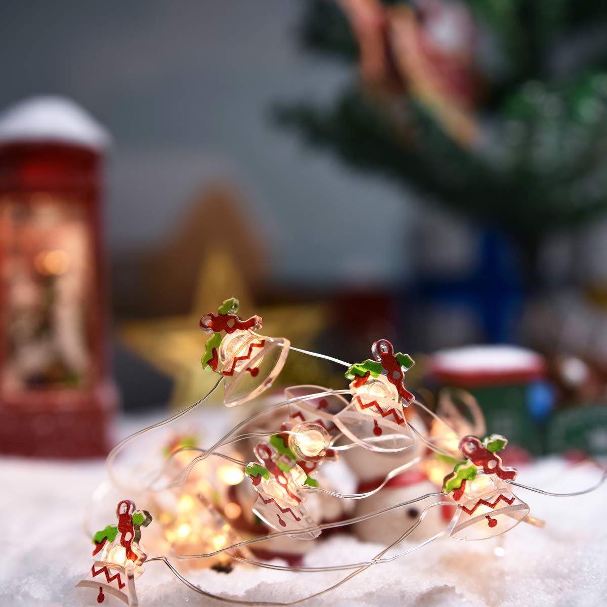 MYTH REALM 20 LED Battery Operated Christmas String Lights with Timer - Waterproof Fairy Lights for Indoor Outdoor Decor, Wedding Party, Christmas Tree (7 Unique Designs) - Perfect for Holiday, Garden, Patio and Home Decoration
