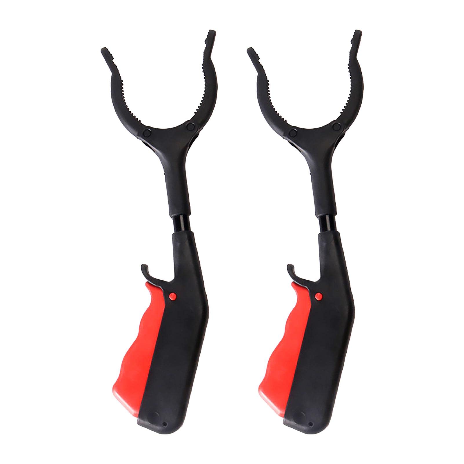 **30cm Grabber Tool Set (2 Pack) - Extendable Reacher Claw for Adults, Kids & Seniors - Lightweight & Portable Trash Picker (Black + Red) - Perfect for Litter Pickup, Gardening & Home Organization**