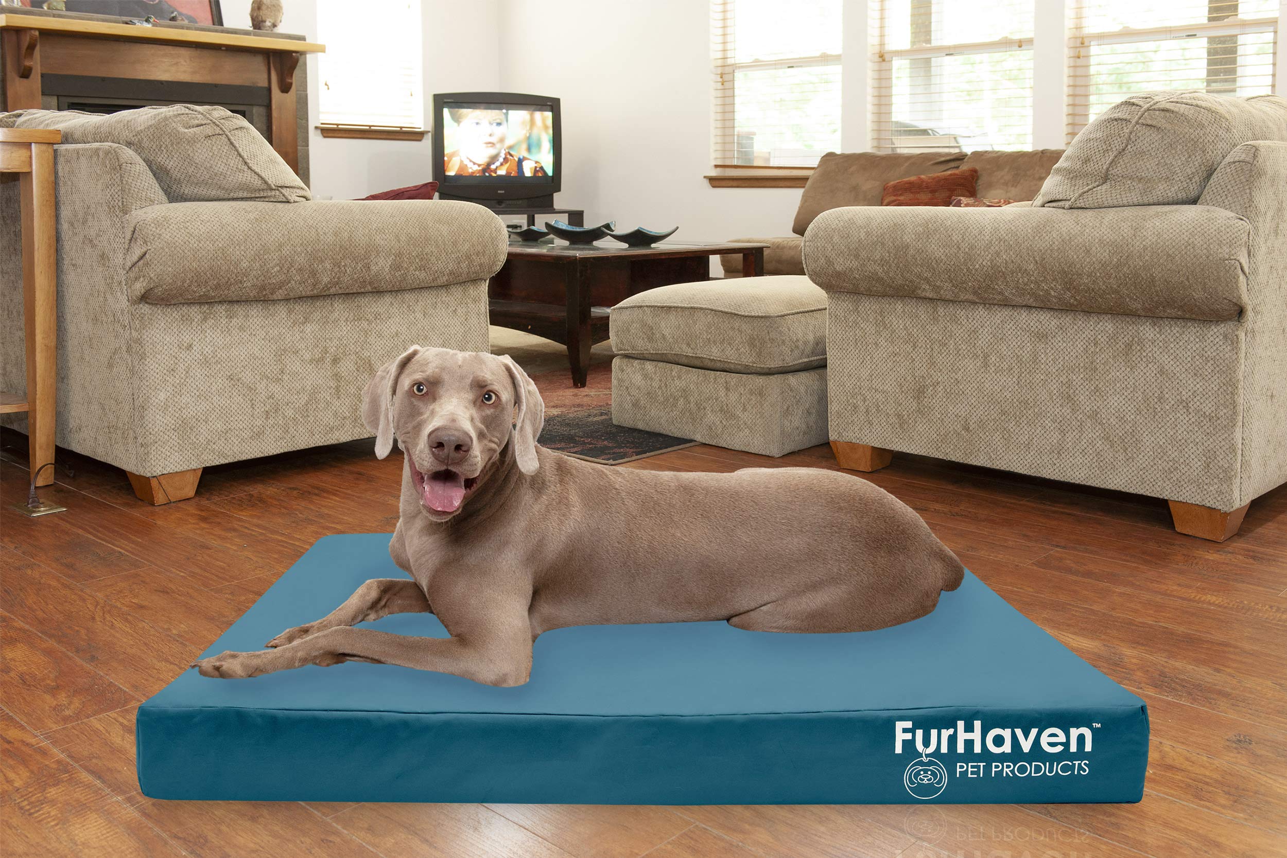 Furhaven Water-Resistant Cooling Gel Dog Bed for Large Dogs – XXL (53