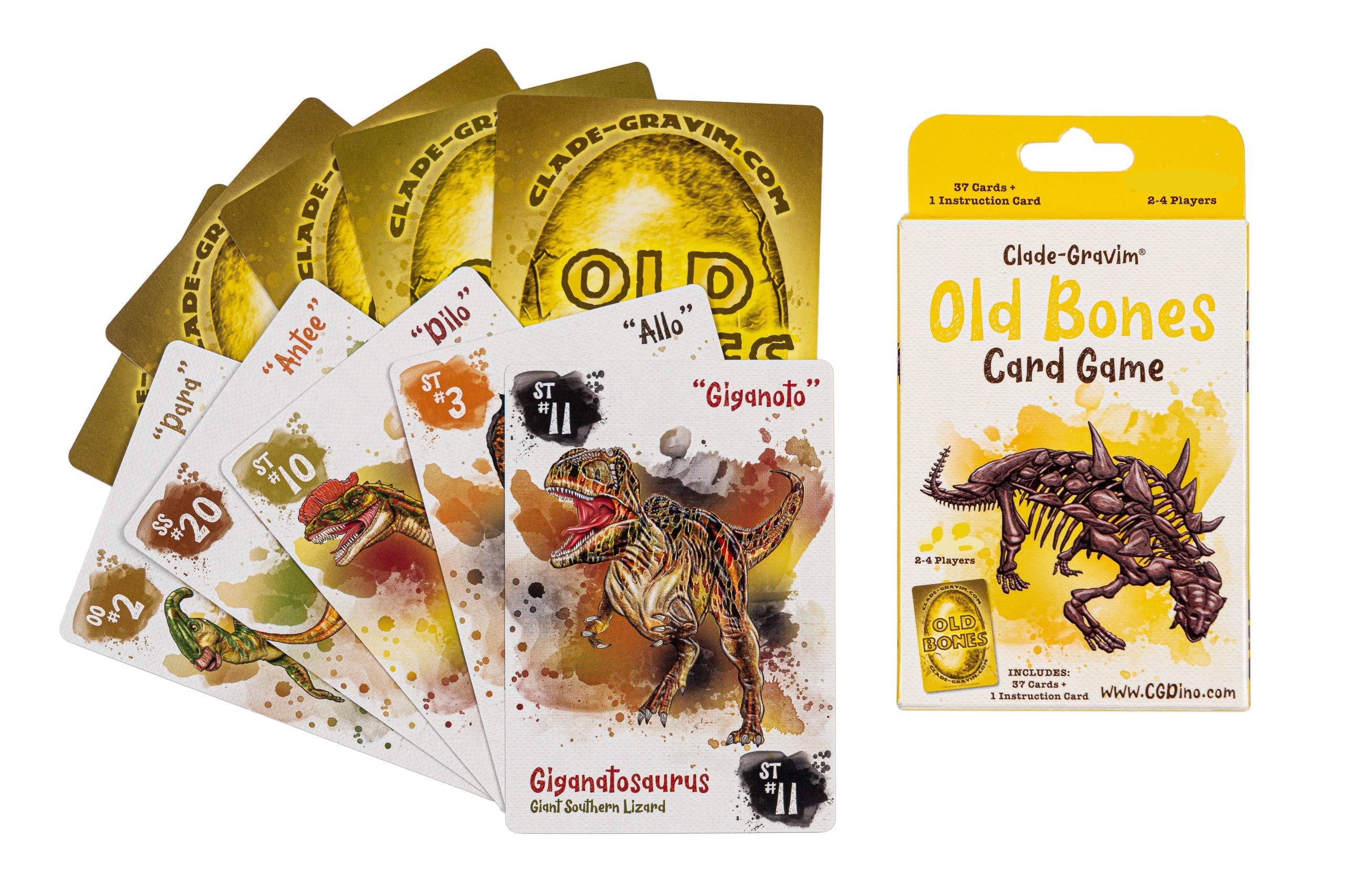 Dinosaur Card Games Bundle - Old Bones & Go Dino Playing Cards Set | Family Board Games for Kids & Adults | Perfect for Game Nights, Birthday Parties & Educational Fun