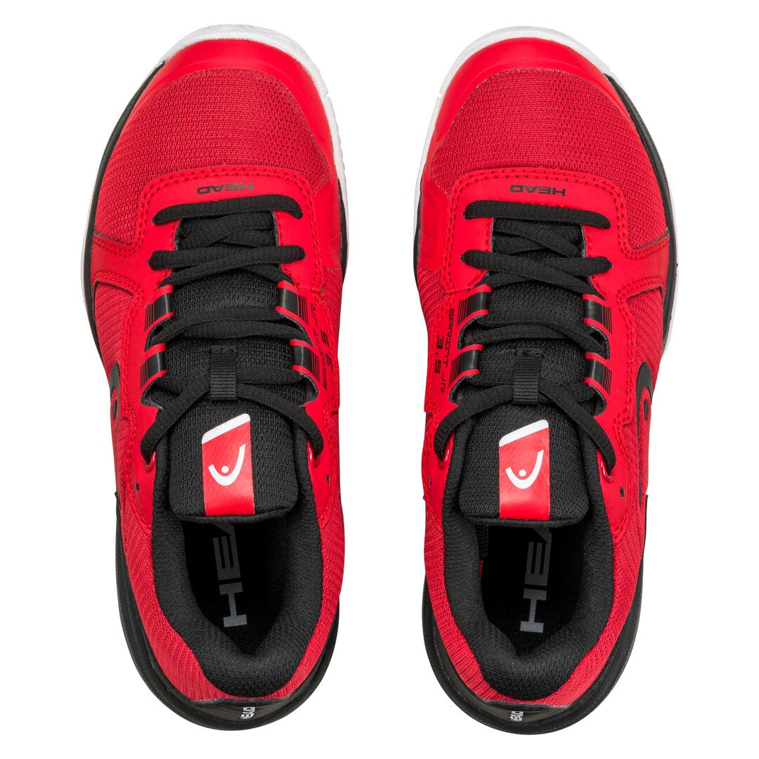 Head Sprint 3.5 Junior Tennis Shoes for Kids - Lightweight & Durable Court Sneakers (Red/Black) - Perfect for Junior Tennis Matches & Training Sessions