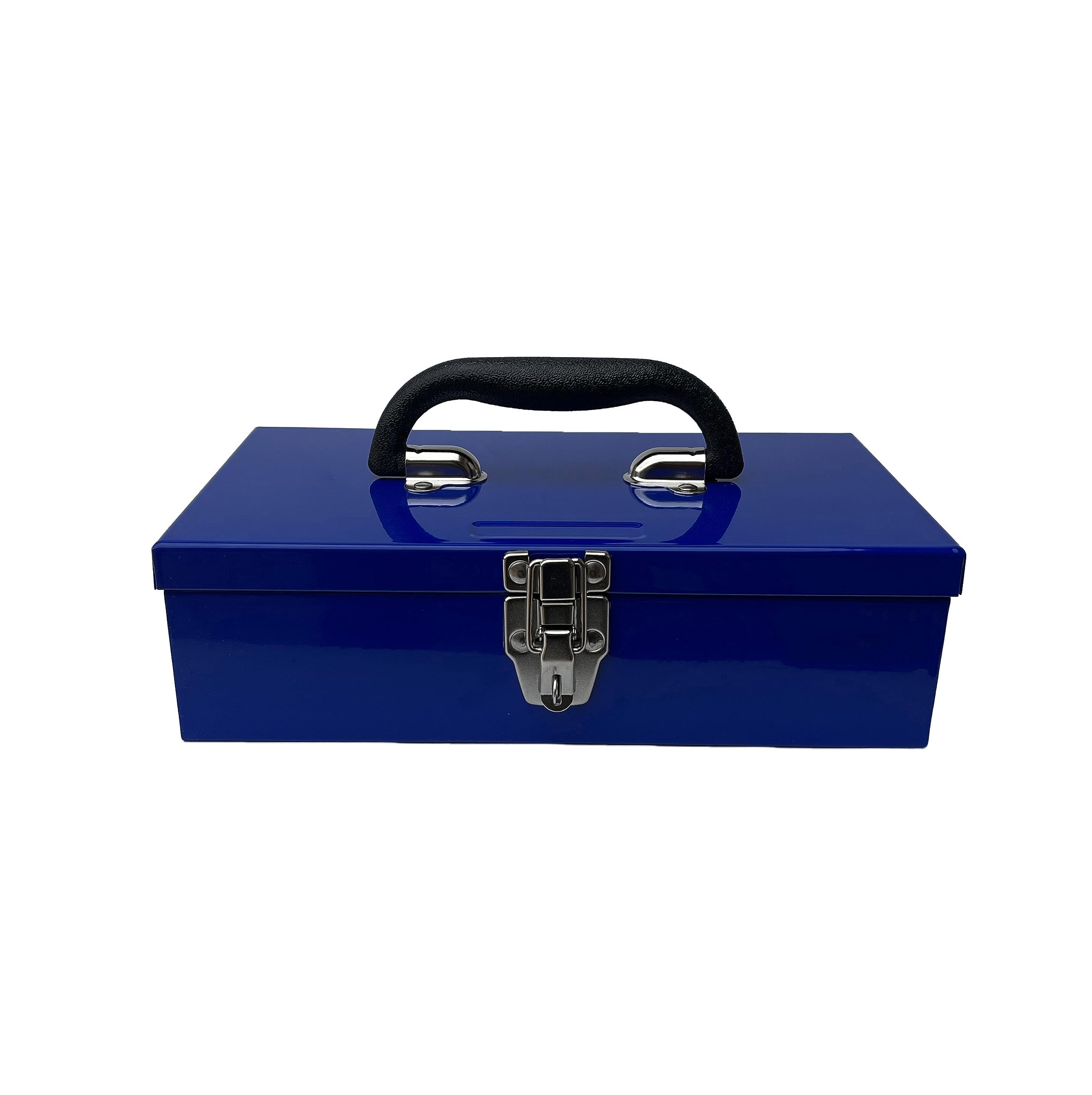 Portable Metal Tool Box with Latch - Small Parts Organizer for Carpenter Tools, Sockets & Hardware Storage (4002, Blue) | Perfect for Workshops, Job Sites & DIY Projects