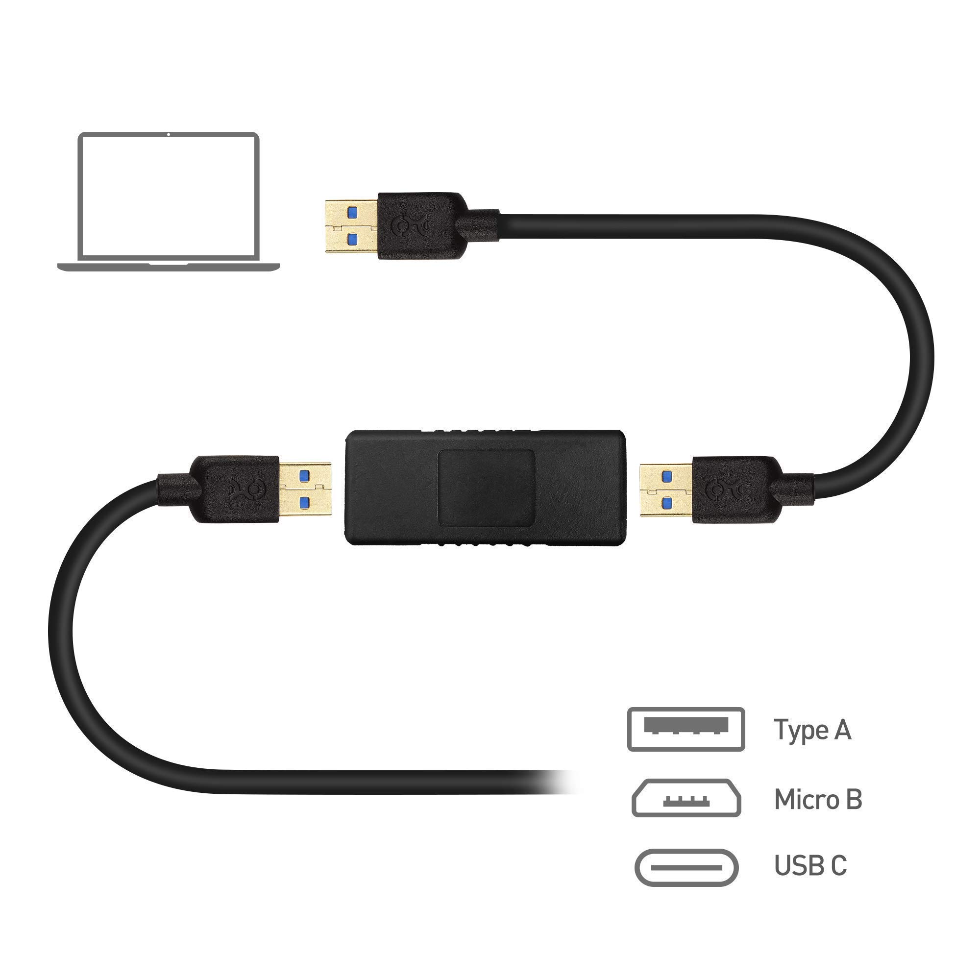 Cable Matters 2-Pack USB 3.0 Cable Male to Male 6ft & USB 3.0 Coupler Gender Changer - High Speed Data Transfer for PC, Laptop, Printer, External Hard Drive, Smart TV and More