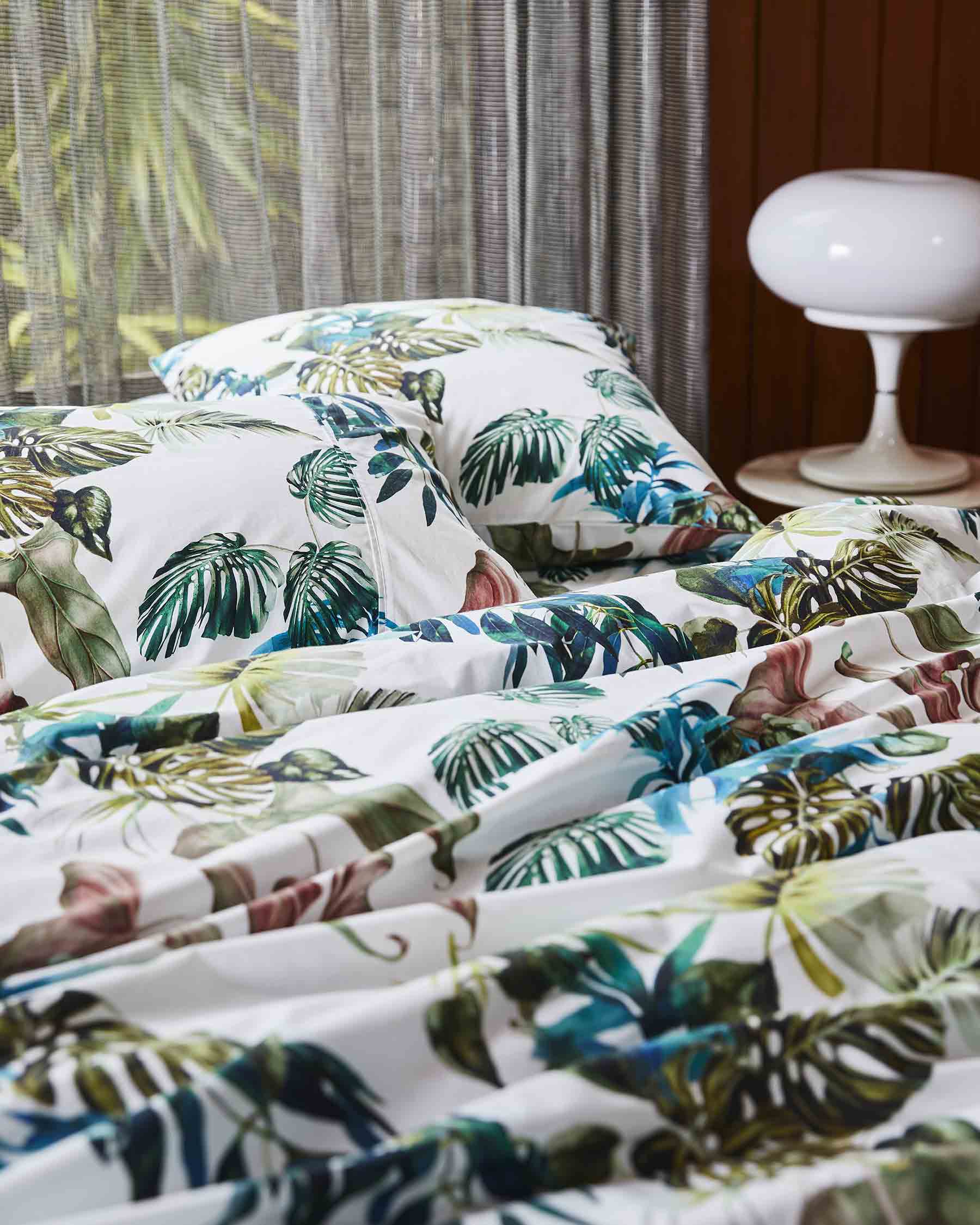 Organic Cotton Quilt Cover Set - Soft & Breathable Foliage Print Bedding - Perfect for Master Bedroom, Guest Room & Dorm Decor (Queen/King Size)