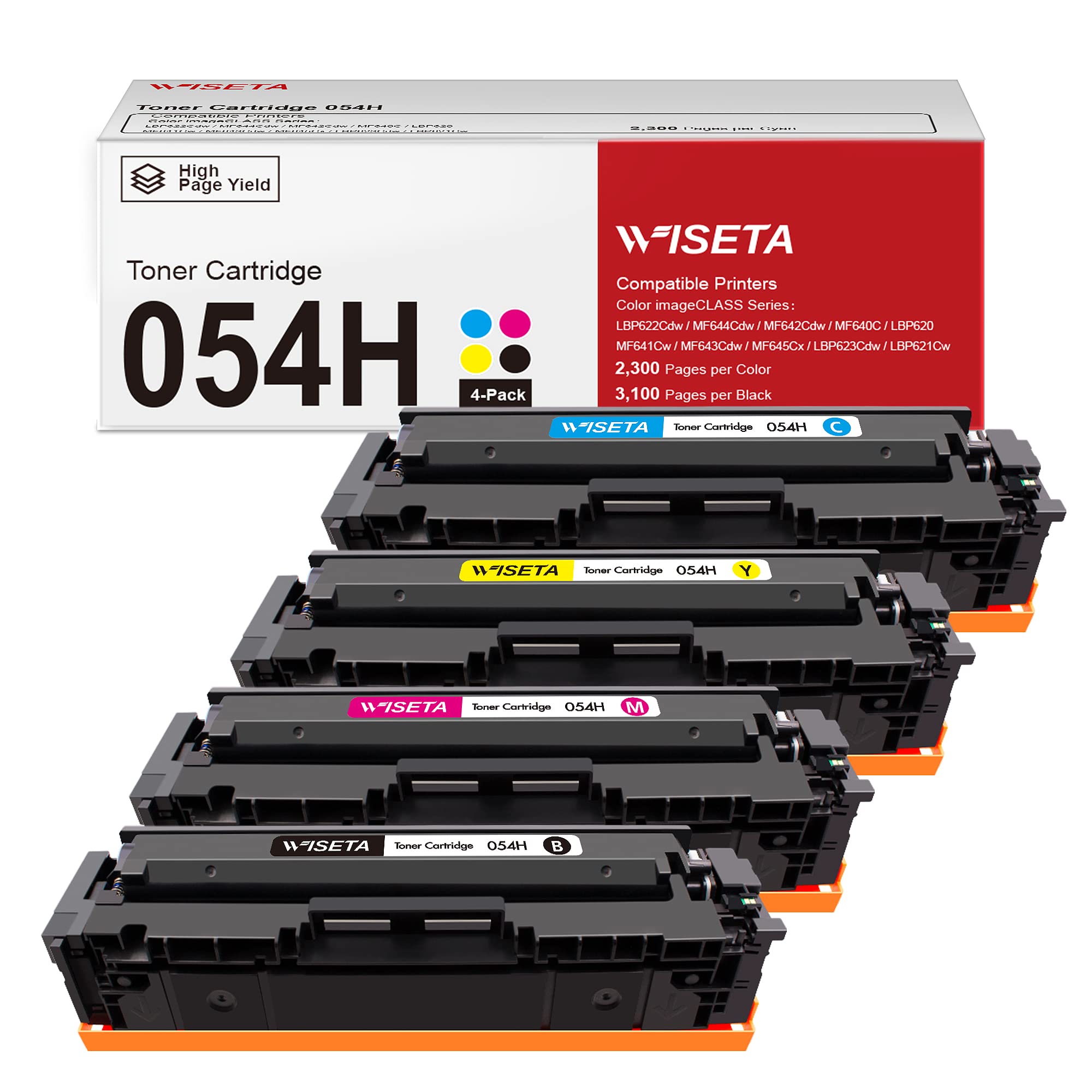 Wiseta 054 Black Toner Cartridge - Compatible Replacement for Canon 054H/CRG 054 - Works with ImageClass LBP622Cdw MF644Cdw MF642Cdw Laser Printers - Perfect for Home Office Printing & High Volume Documents