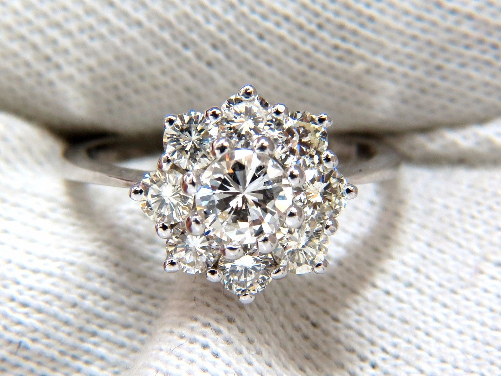 1.40ct Natural Diamond Cluster Ring in 14K Gold - Elegant Statement Jewelry for Weddings, Anniversaries & Special Occasions