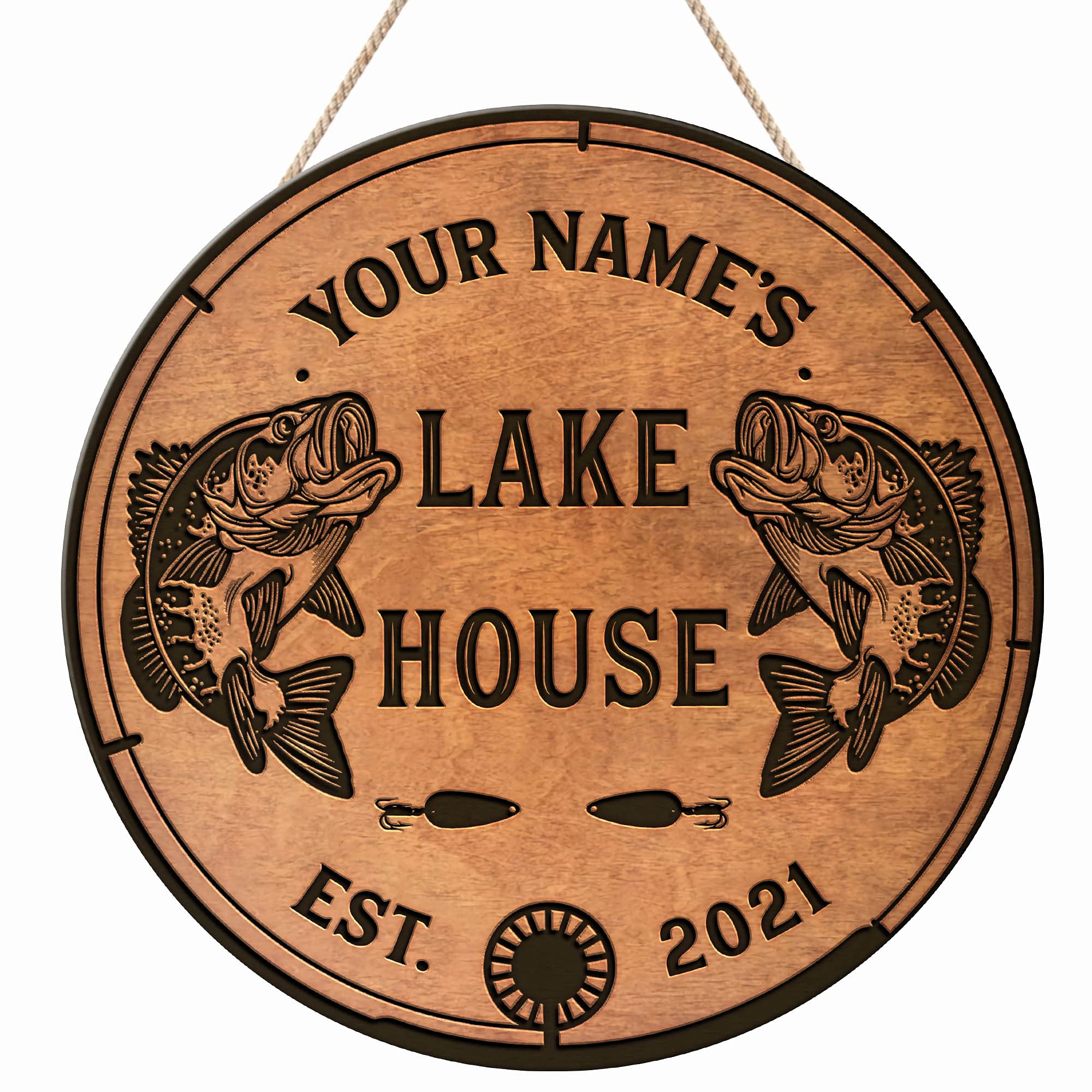 Personalized Welcome to the Lake House Wood Sign - Custom Lake House Decor - Housewarming Gift for New Home - Rustic Wooden Wall Art for Cabin, Cottage & Lakeside Living Rooms