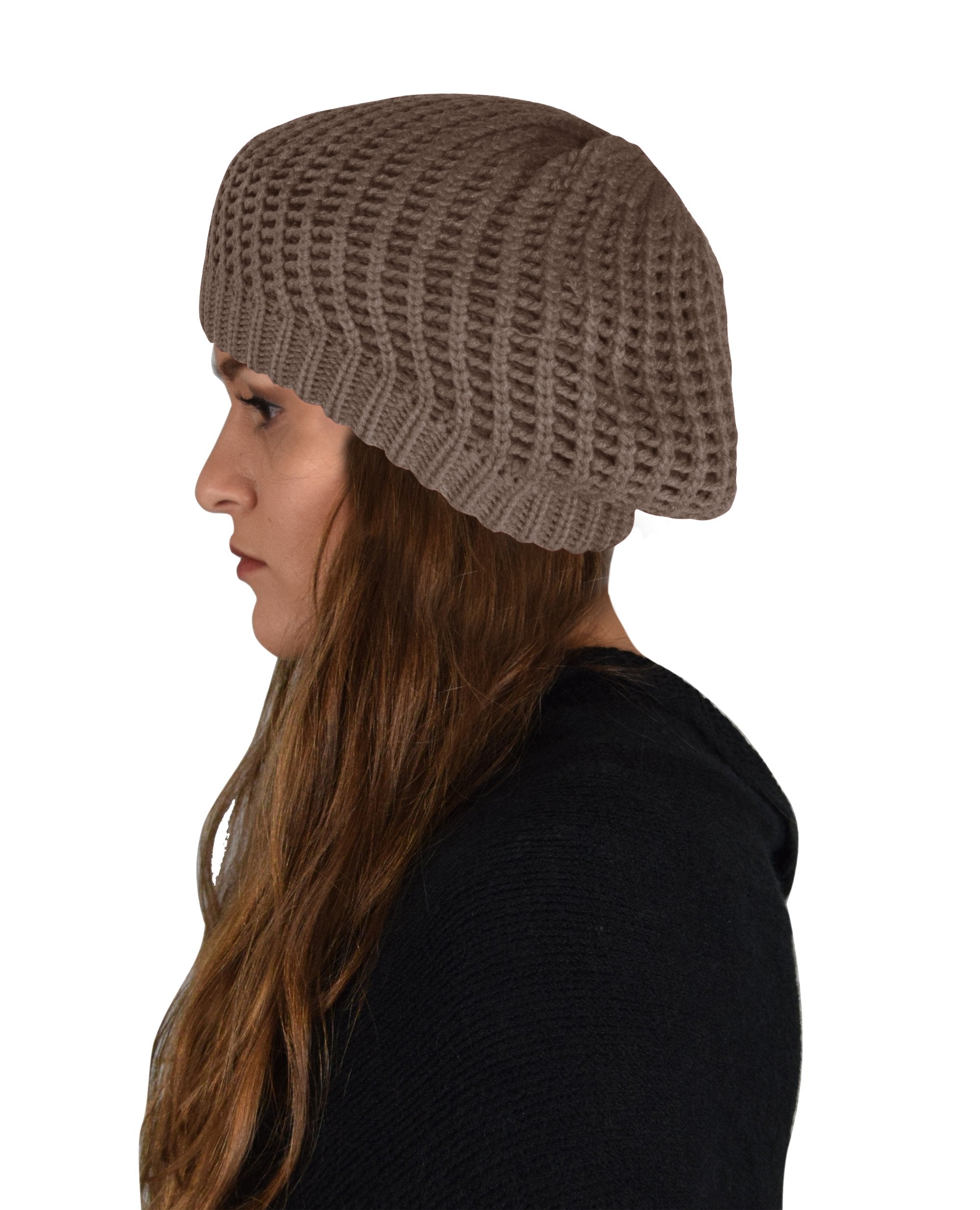 Winter Warm Double Layer Crochet Knit Beret Beanie Slouchy Hat for Women - Cozy Winter Accessory for Outdoor Activities, Fashion & Cold Weather Protection