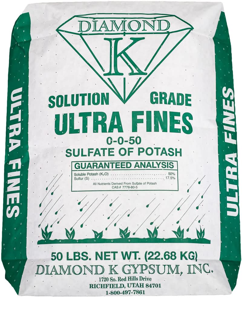 50lb Organic Potassium Sulfate Fertilizer Powder 0-0-50 - High-Grade Plant Food for Fruits, Vegetables & Flowers (3 Bags) - Ideal for Hydroponics, Gardening & Lawn Care