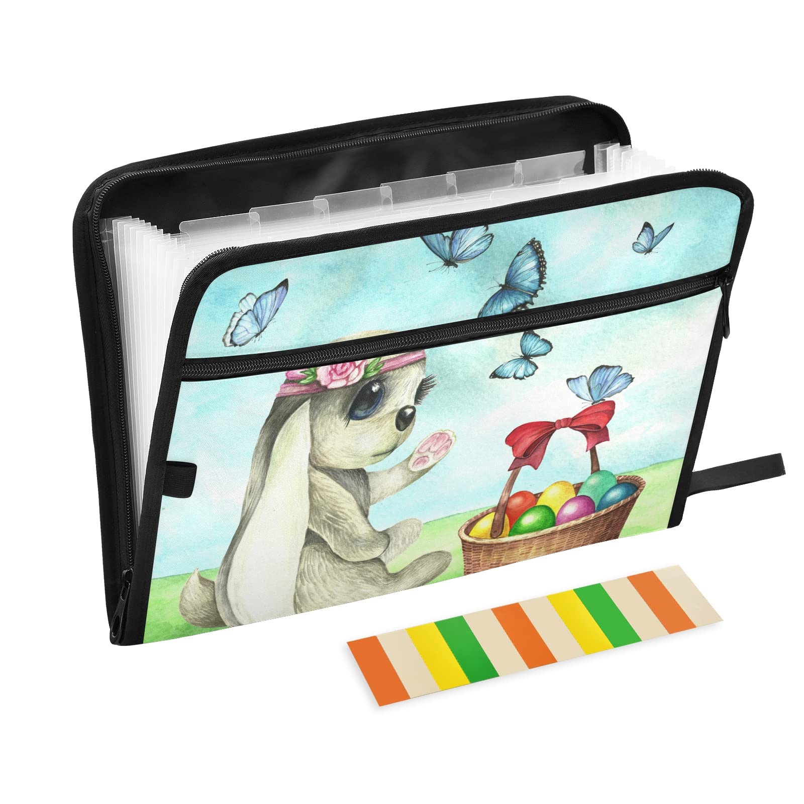 UMIRIKO 13-Pocket Expanding File Folder with Sticky Labels - A4 Letter Size Accordion Document Organizer with Zipper Closure - Perfect for Office, School, and Home Organization of Papers, Receipts, and Important Documents