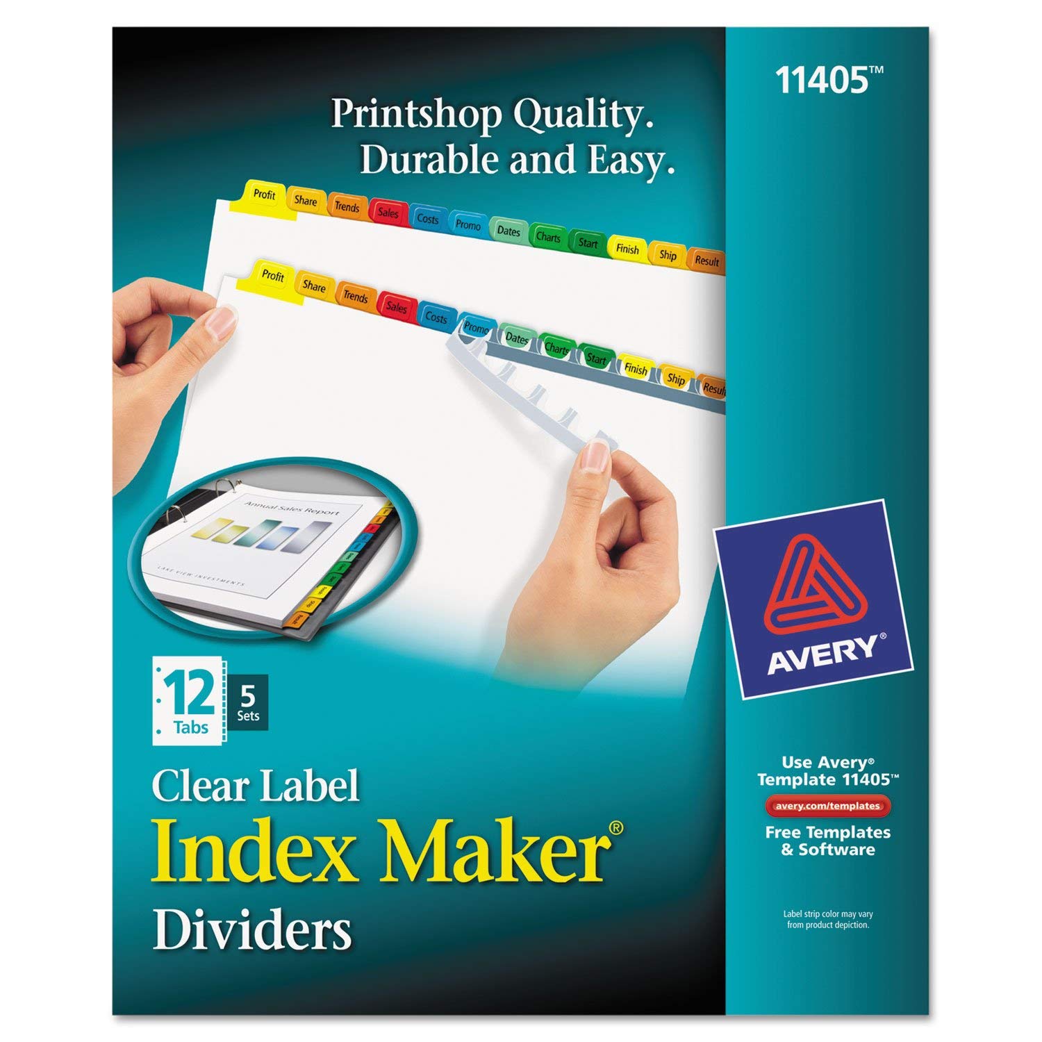 AVERY Index Maker Dividers - AVE11405 | 5-Tab Printable Dividers for Office, School & Home Organization | Perfect for Binders, Files & Notebooks
