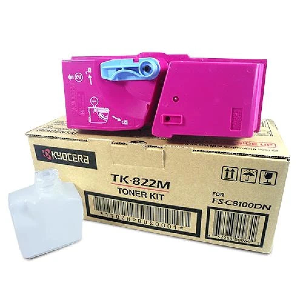 KYOCERA TK-822M Magenta Toner Cartridge (1T02HPBUS0) - Compatible with FS-C8100DN A3 Color Laser Printer | High Yield 7000 Pages at 5% Coverage | Ideal for Office Printing, Graphic Design & Professional Documents