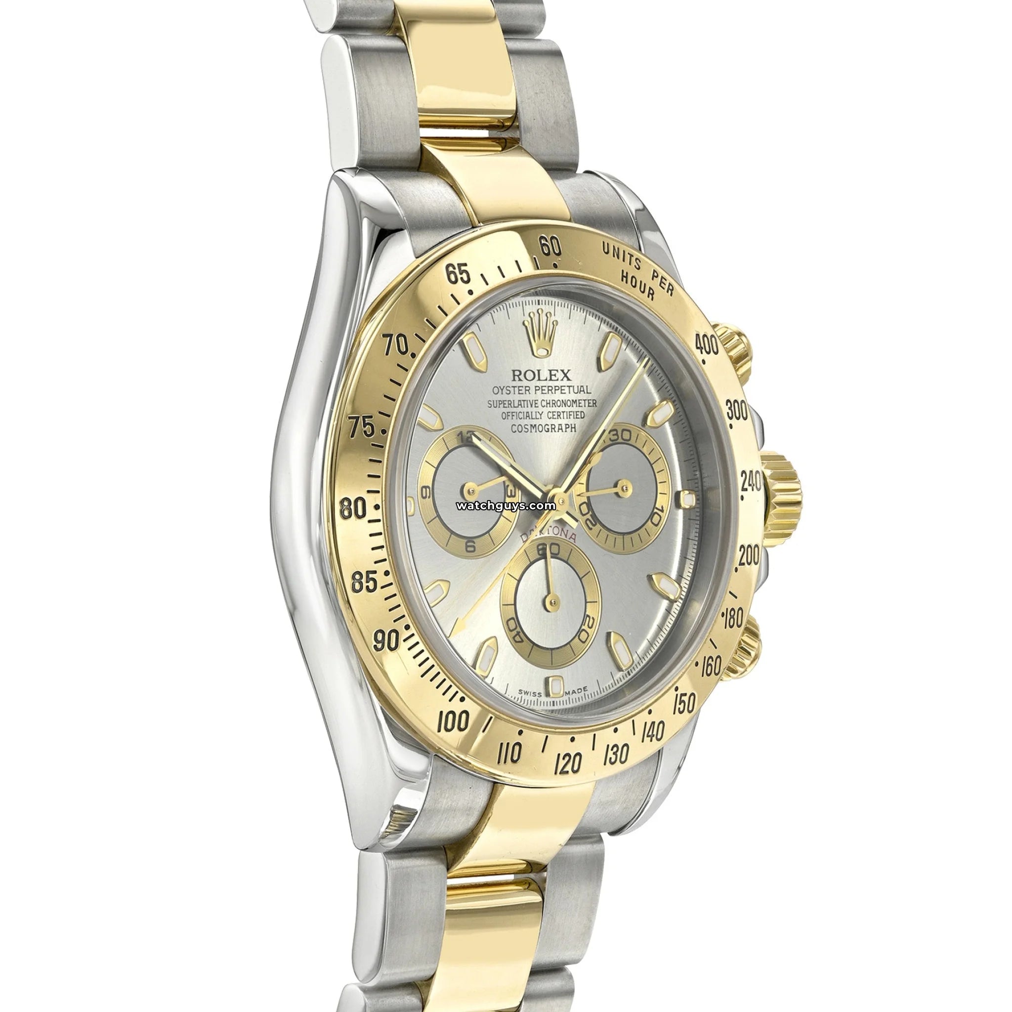 Authentic Rolex Daytona 116523 Men's Watch - Silver Dial, Stainless Steel & Gold - Luxury Chronograph for Business, Gifting & Special Occasions