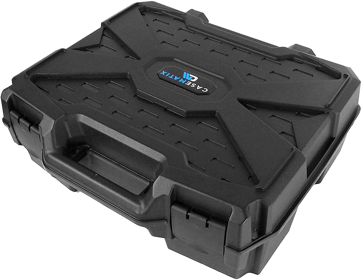 CASEMATIX Wireless Microphone System Hard Case - Fits 12 Sennheiser, Shure, Nady, AKG & VocoPro Handheld Transmitter Mics (Case Only) - Perfect for Studio, Live Performances & Travel Protection