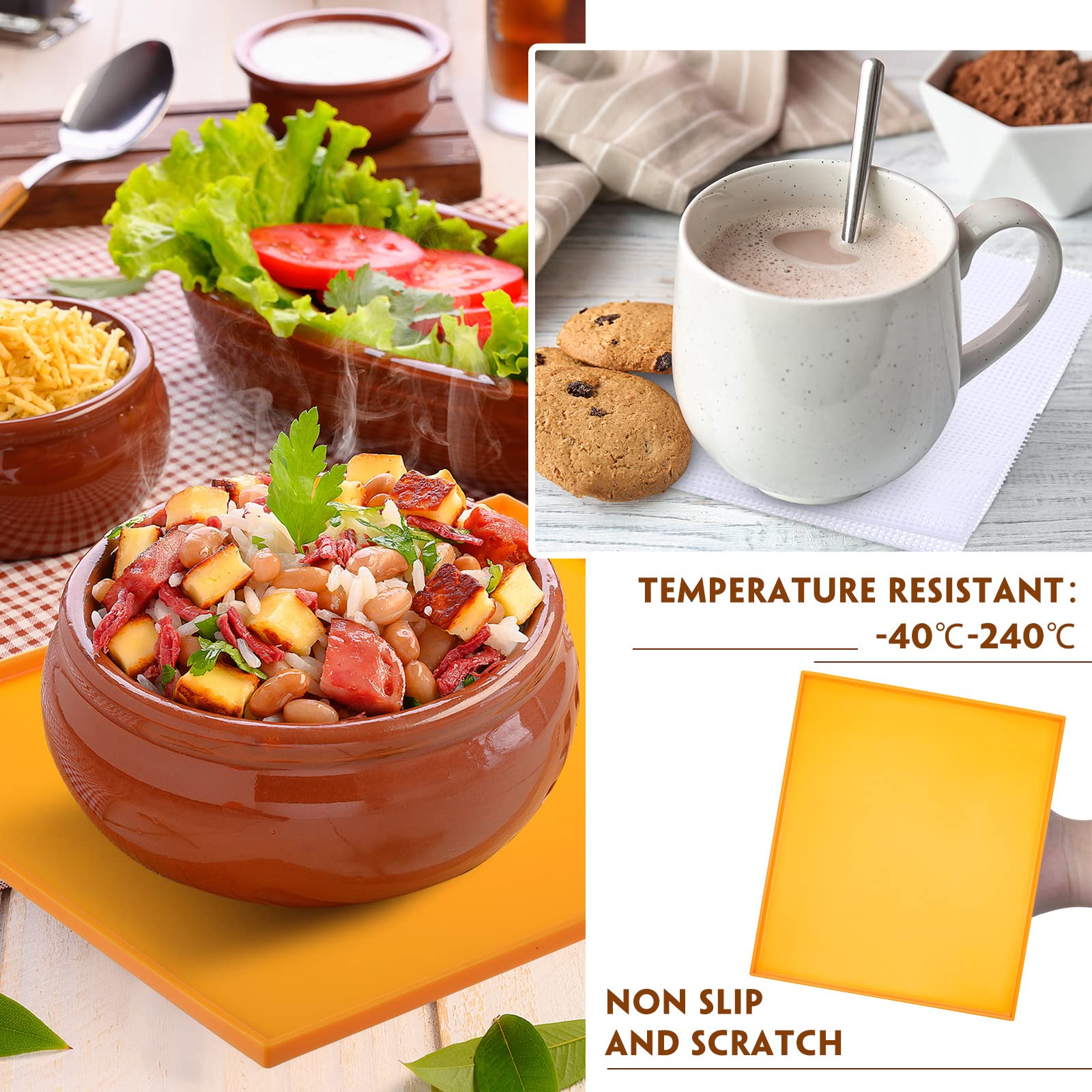 Thenshop 8 Pcs Silicone Dehydrator Sheets with Edge + 10 Pcs Mesh Dehydrator Mats with Silicone Scraper - Non-Stick Fruit Leather Trays for Liquid, Meat & Fruit (Orange) - Perfect for Food Dehydrators, Jerky Making & Healthy Snacks