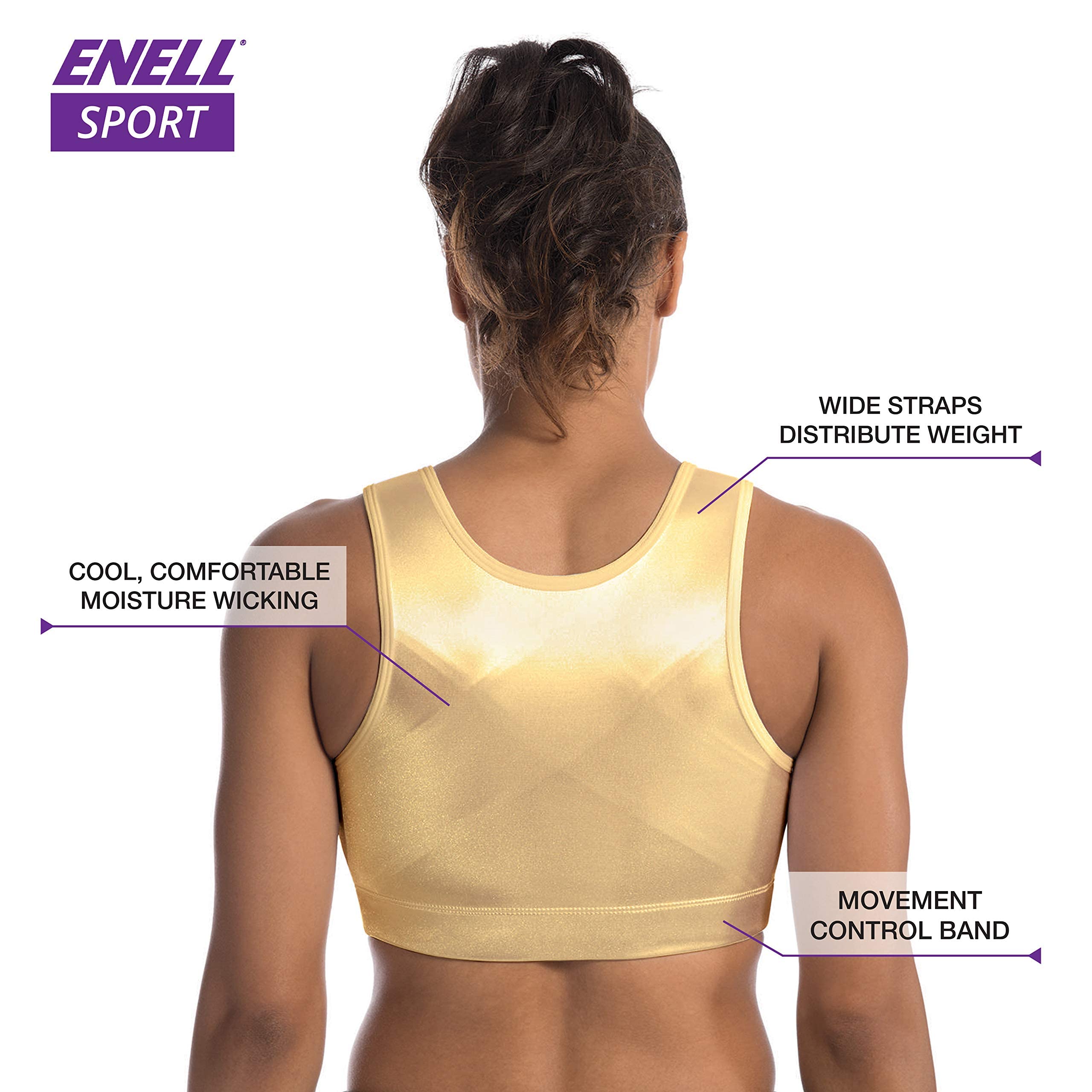 ENELL Women's High Impact Sports Bra - Full Coverage Support for Running, CrossFit & Intense Workouts - Size 100 (Black) - Perfect for Marathon Training, HIIT & Active Lifestyles