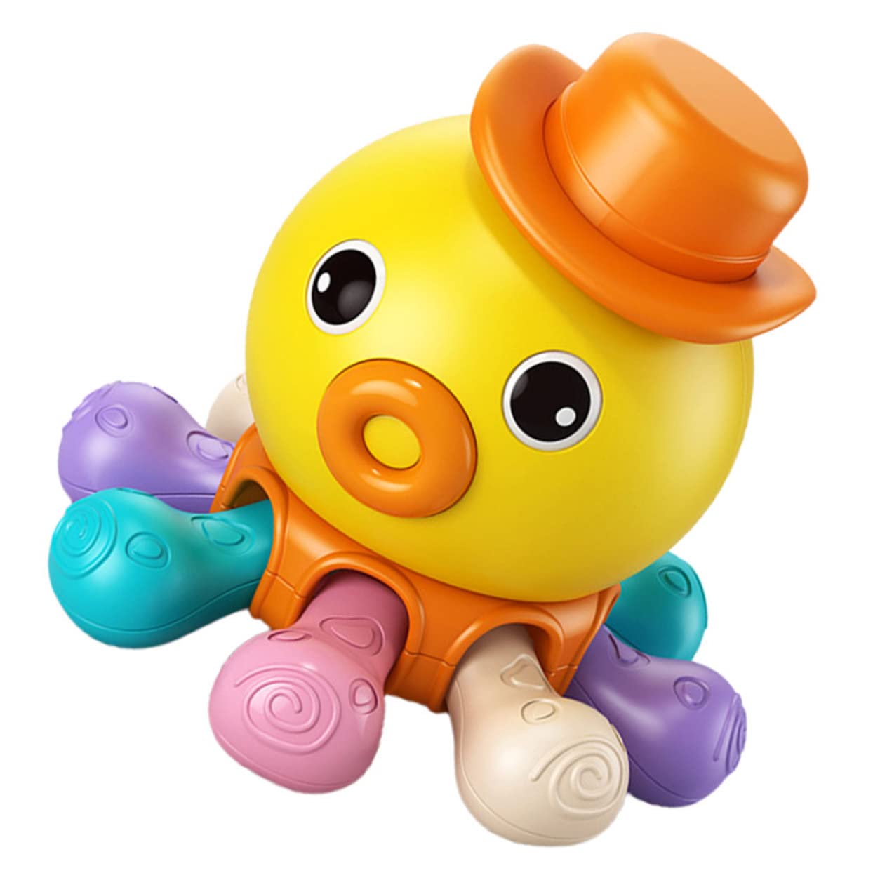 HEMOTON 3-Piece Wind-Up Octopus Bath Toys - Cute Orange Plastic Water Toys for Kids, Pool & Bathtime Fun | Bathing, Swimming & Sensory Play