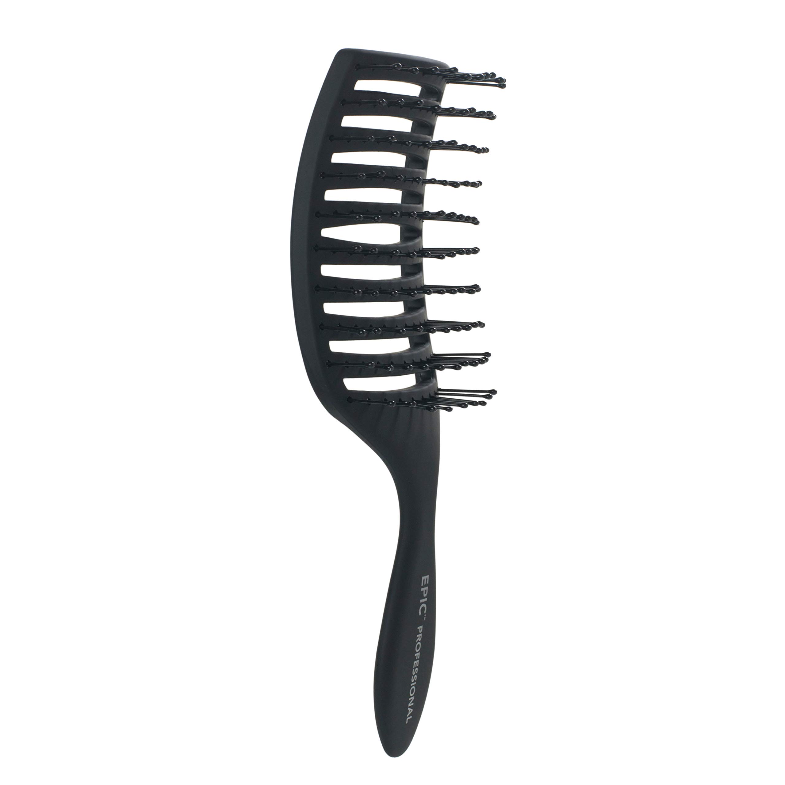 Professional Quick Dry Hair Brush - Ultra Lightweight & Ergonomic Design for Fast Blow Drying - Perfect for Salons, Home Use & Travel (Black)
