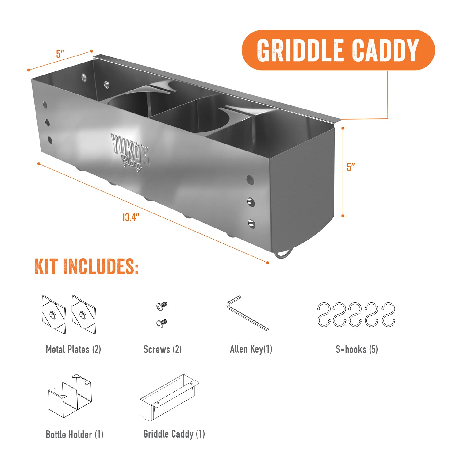 Yukon Glory Stainless Steel Griddle Caddy for Blackstone 28-36 Inch Griddles | Space Saving Storage Solution | Original Authentic Design | Perfect for Outdoor Cooking, Camping & Backyard BBQs