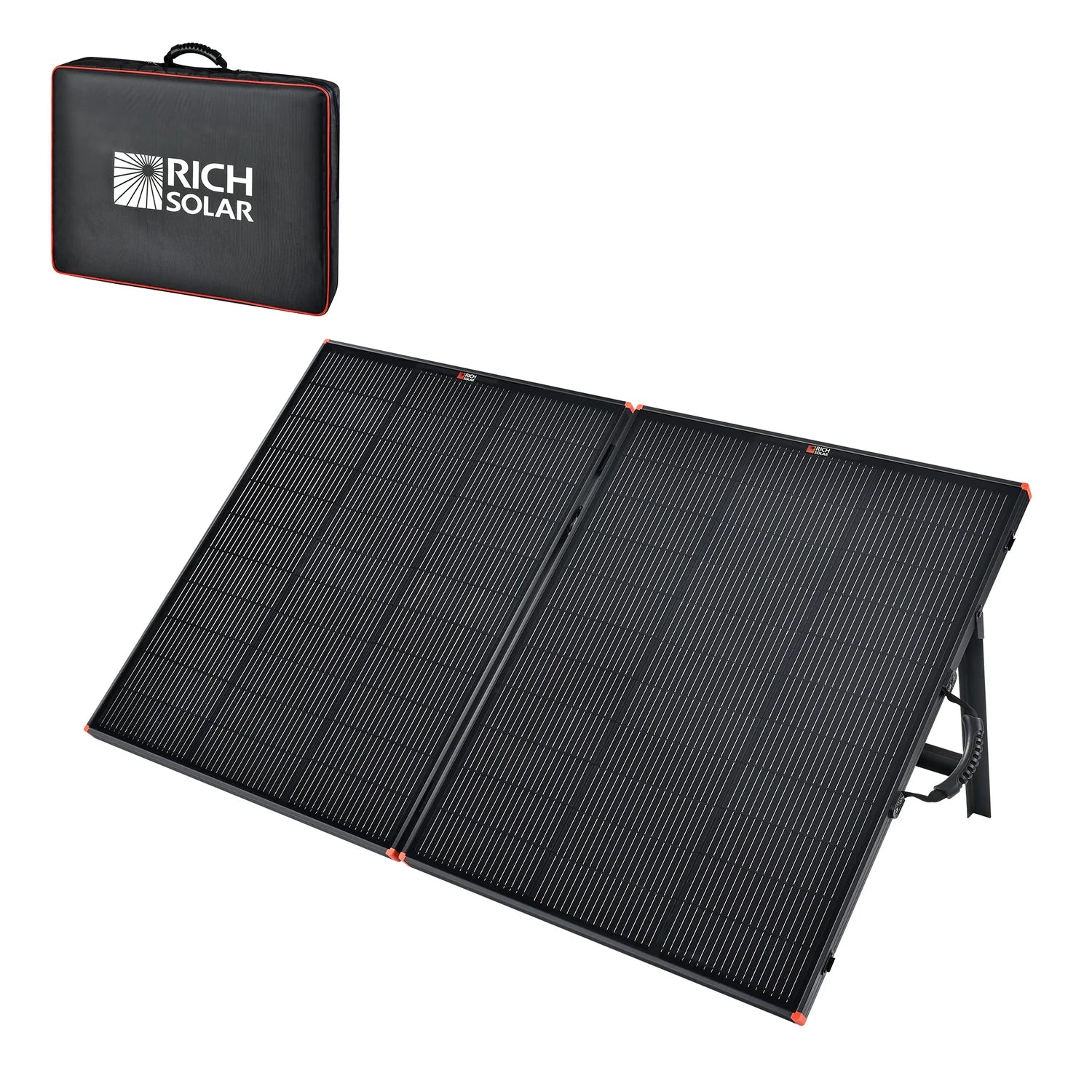Rich Solar MEGA 200 Watt Portable Briefcase Solar Panel - Foldable Solar Charger for RV, Camping, Boating & Emergency Power - High Efficiency Solar Panel Kit with Charge Controller
