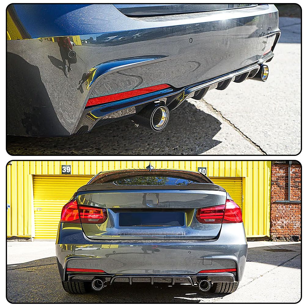 MCARCAR Carbon Fiber Rear Diffuser for BMW 3 Series F30 (2012-2018) | M Sport Sedan Body Kit | Compatible with 320i 325i 328i 330i 335i 340i Models | High-Performance Lower Bumper Lip Spoiler | Perfect for Car Enthusiasts & Street Racing Upgrades