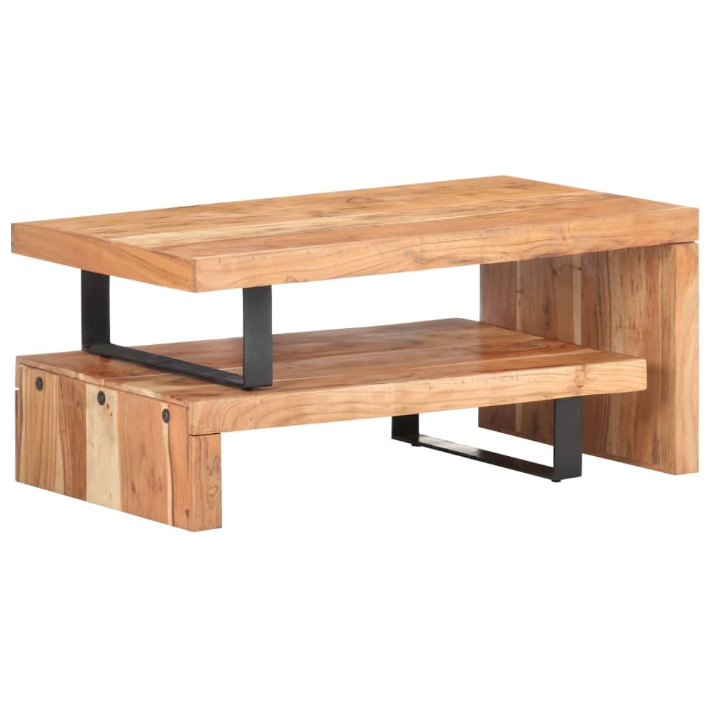 SKM 2-Piece Coffee Table Set - Solid Acacia Wood Modern Living Room Furniture for Small Spaces - Perfect for Apartments, Condos & Home Decor