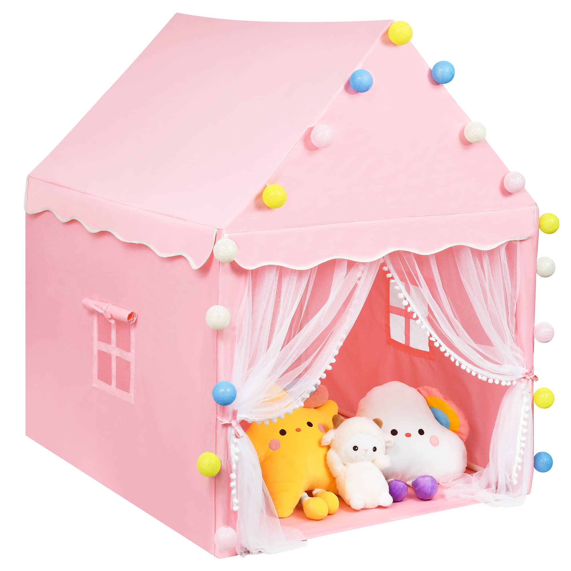 Foldable Kids Play Tent - Large Canvas Children Playhouse for Indoor & Outdoor Use | Perfect for Girls & Boys Playtime, Camping, and Backyard Adventures