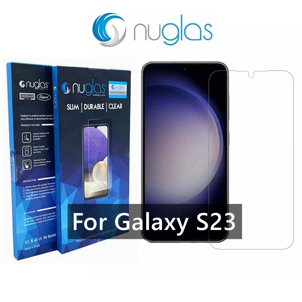 Nuglas Tempered Glass Screen Protector for Samsung Galaxy S23 - 9H Hardness, HD Clear, Anti-Scratch, Bubble-Free - Perfect for Daily Use, Gaming & Outdoor Activities